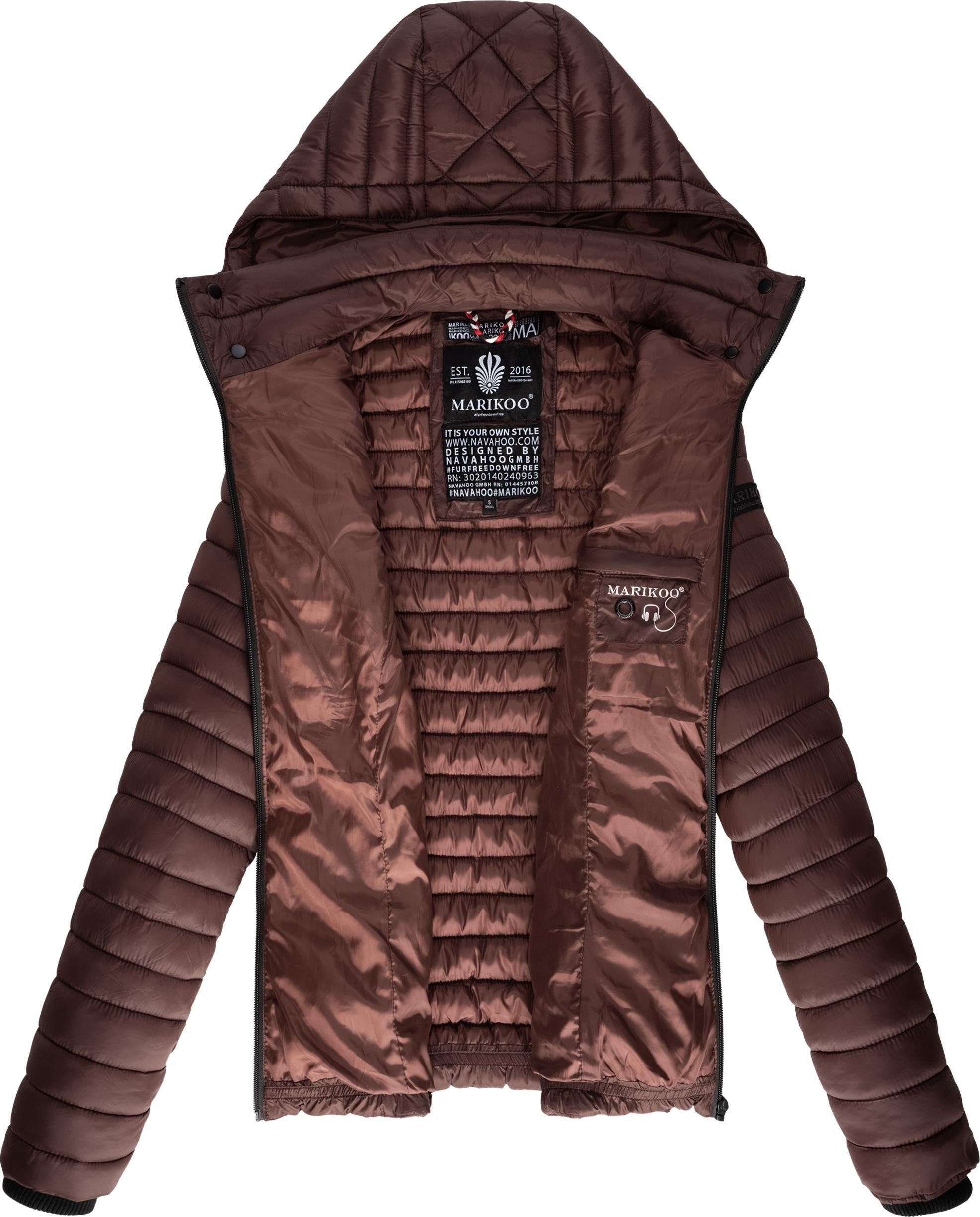 Marikoo Steppjacke Samtpfote ultraleichte Übergangsjacke mit Kapuze