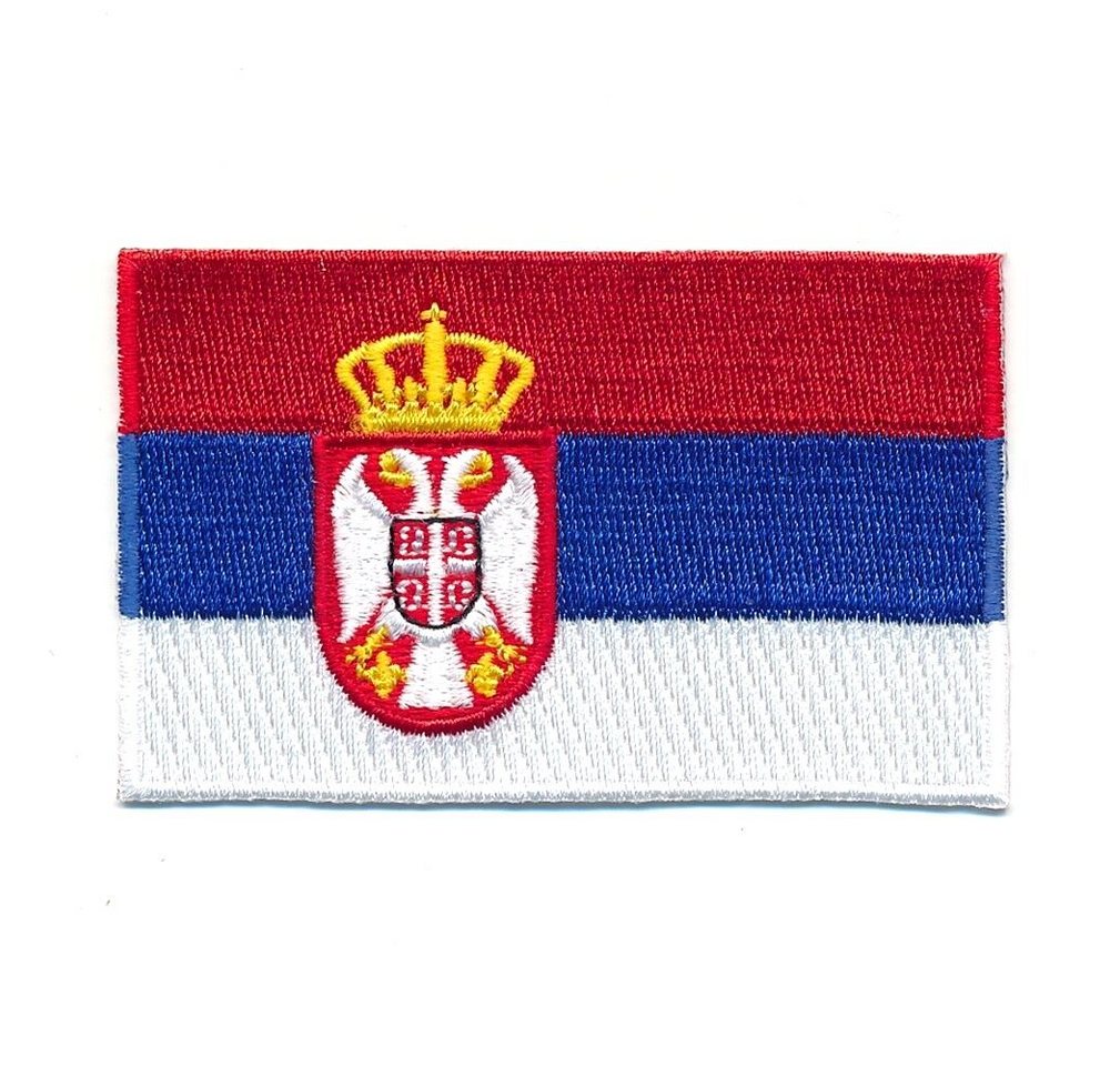 Thumbnail - hegibaer Aufnäher Republik Serbien Belgrad Flaggen Patches Aufnäher Aufbügler, (Packung, 4-tlg), neu, edel
