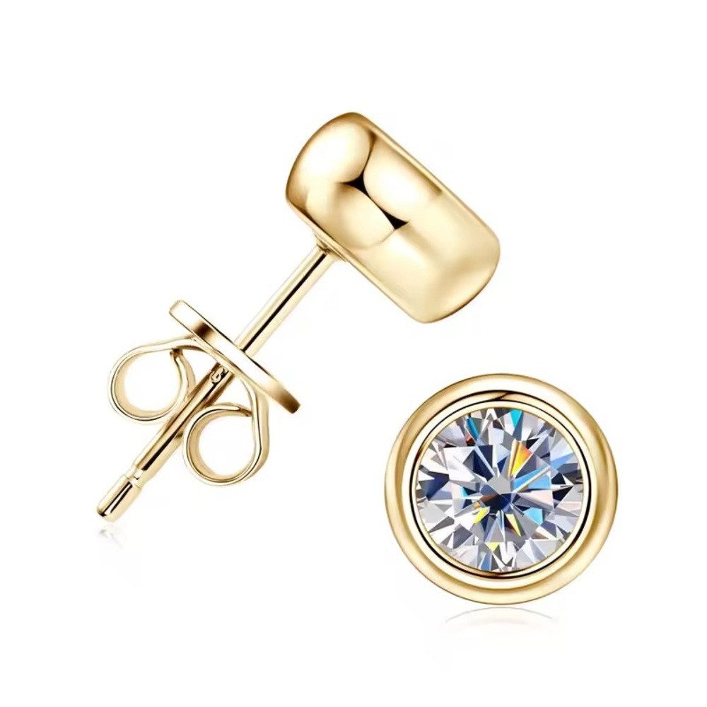 ROUGEMONT Paar Ohrstecker Funkelnde Moissanit Ohrstecker 6,5 mm 1,0ct GRA Z günstig online kaufen