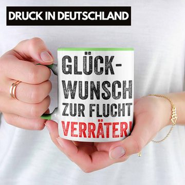 Trendation Tasse Trendation - Jobwechsel Tasse Geschenk Kollegin Kollege Lustig Abschiedsgeschenk Sprüche Glückwunsch Zur Flucht