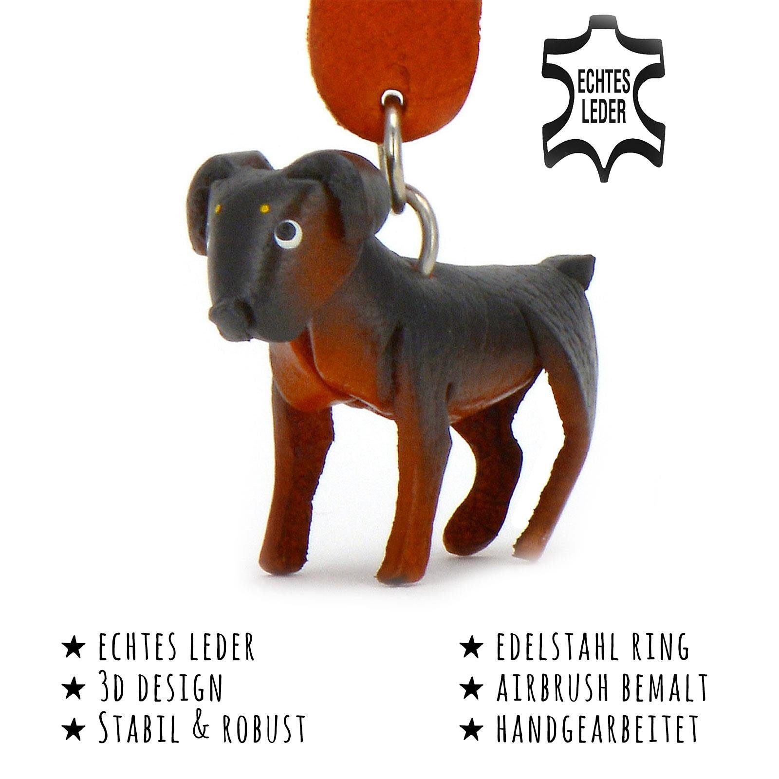 Kinder Accessoires Monkimau Schlüsselanhänger Rottweiler Schlüsselanhänger Leder Tier Figur (Packung)