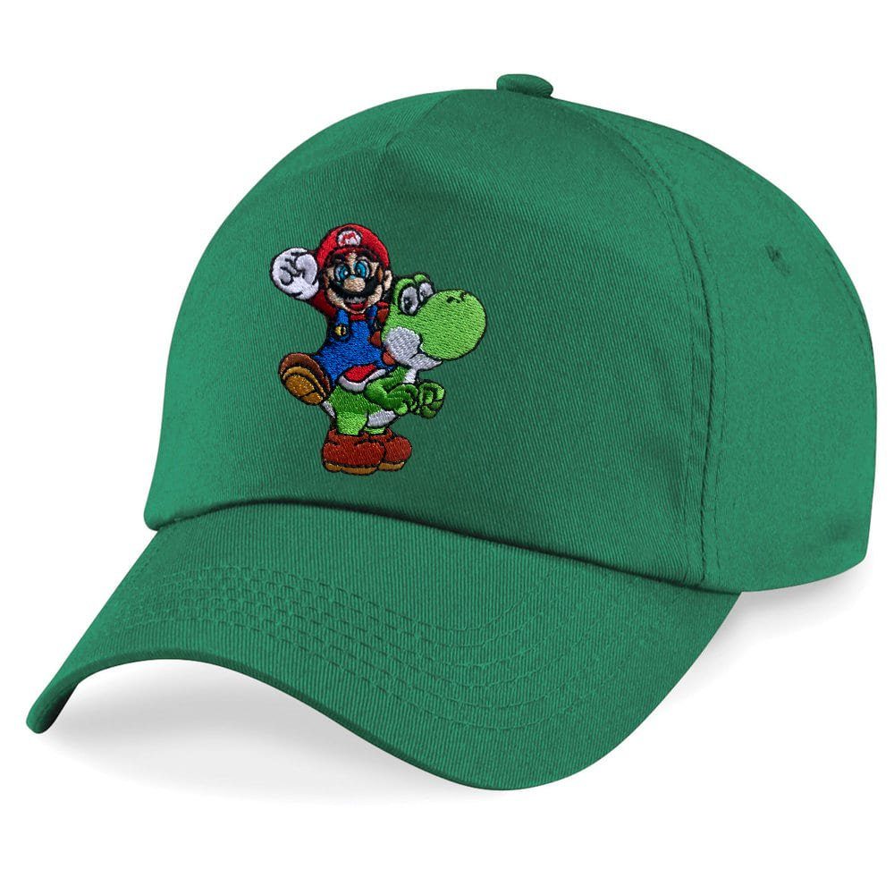 Kinder Baseball Peach Stick Cap Brownie Luigi & Super Nintendo Patch Maigrün One Faust Blondie Mario Size