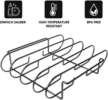 HYTIREBY Dönergrill Ripchen und Rippchenhalter, BBQ-Grill für gegrillte Lammkoteletts, Geeignet für Gasgrills und Holzkohlegrills