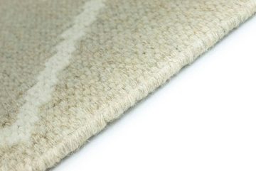 Wollteppich Kelim Teppich handgewebt beige, morgenland, rechteckig, Höhe: 6 mm, Kurzflor
