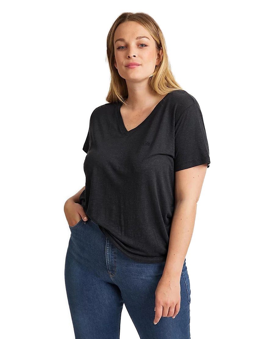 Lee® T-Shirt V NECK TEE (1-tlg) mit V-Ausschnitt Black (L41JEN01)