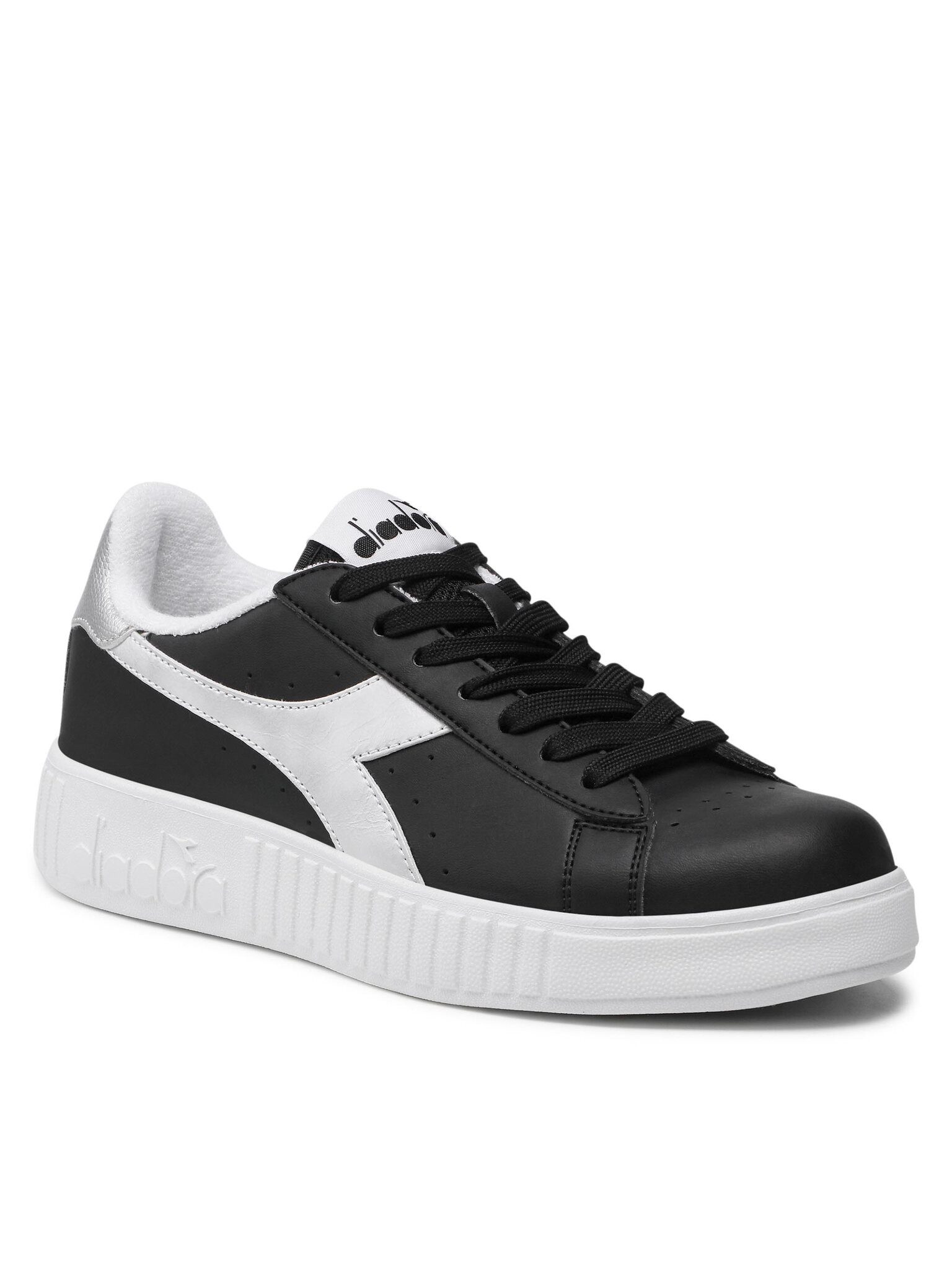 Scarpe Diadora Game Step P Metallic Craquele GS - Sneaker Lifestyle Donna/Ragazze, Bianco/Argento