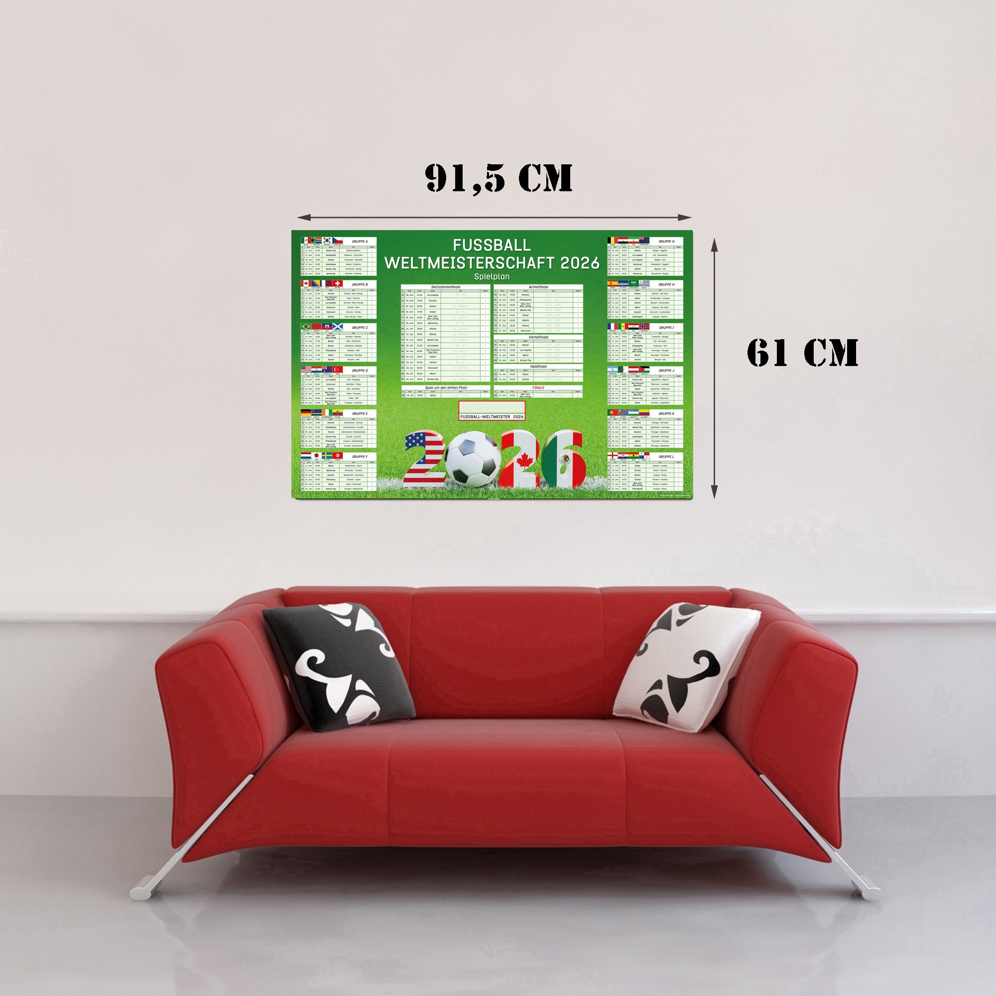 Poster Fussball WM 2026 Planer - 61x91,5 cm