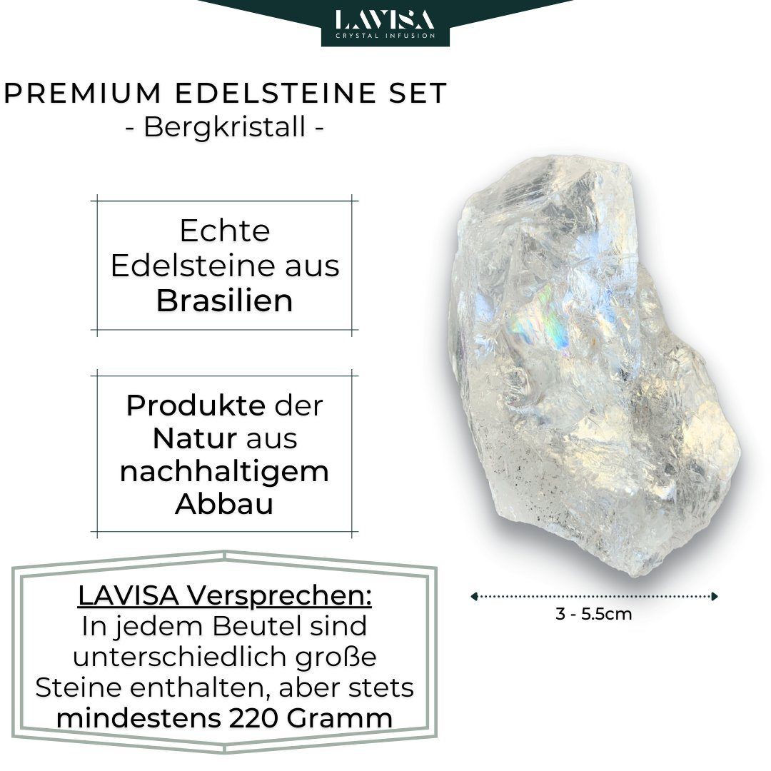 Kristalle, Edelstein Natursteine Dekosteine, Mineralien echte Edelsteine, LAVISA Bergkristall