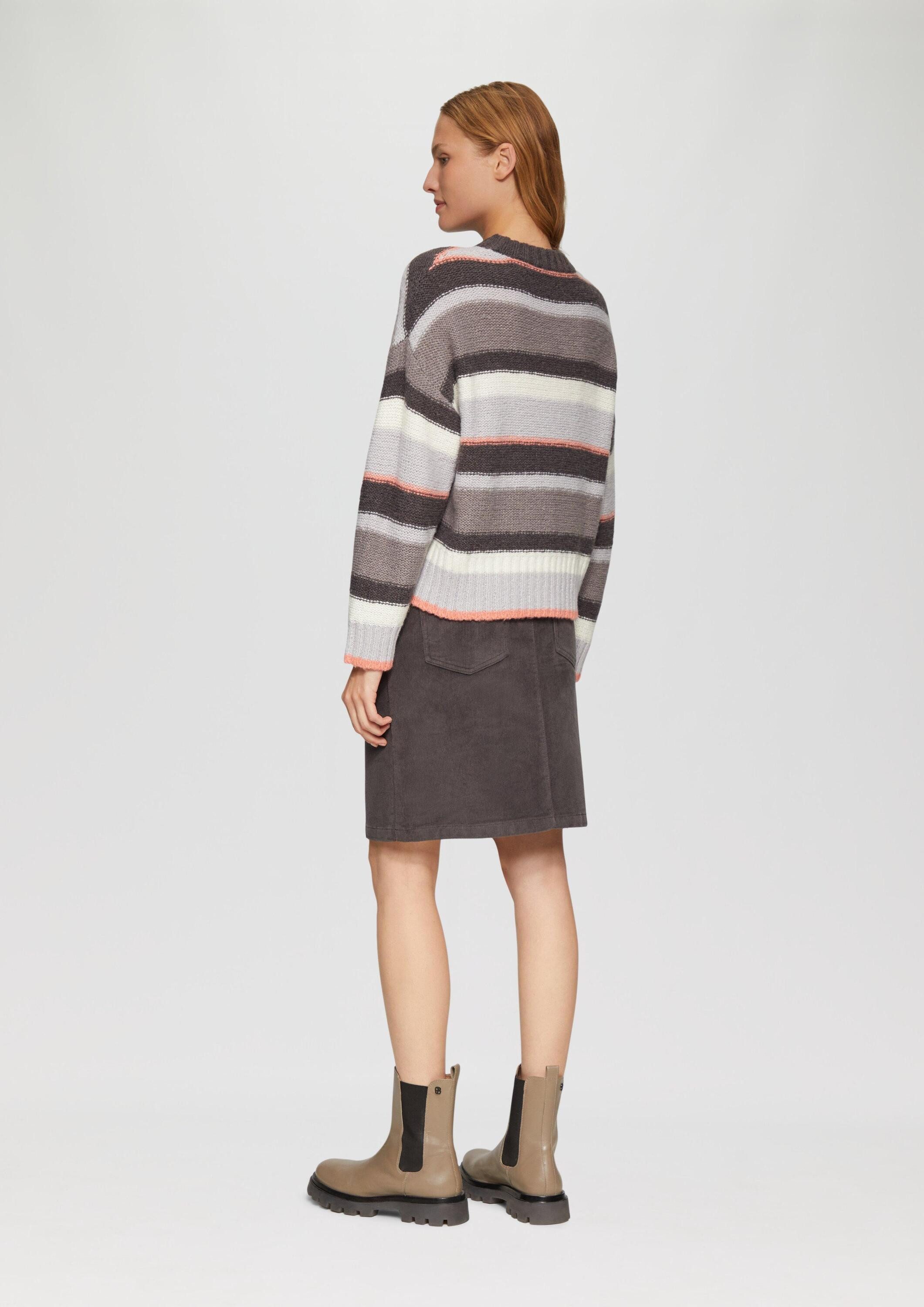 s.Oliver Longpullover Strickpullover Gestreifter Pullover im Relaxed Fit