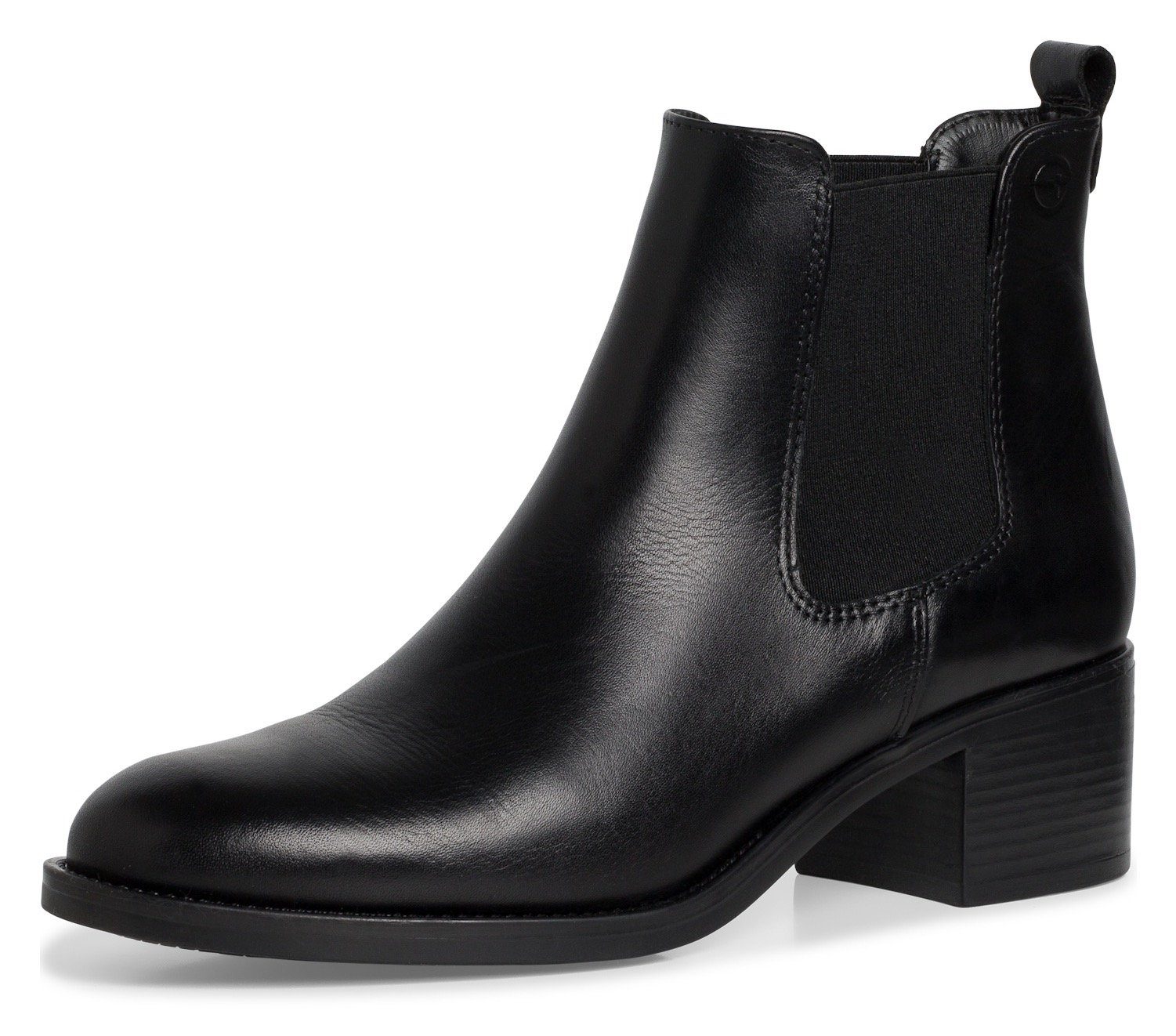 Tamaris Chelseaboots Blockabsatz, Stiefelette, Schlupfschuh in schmaler Form