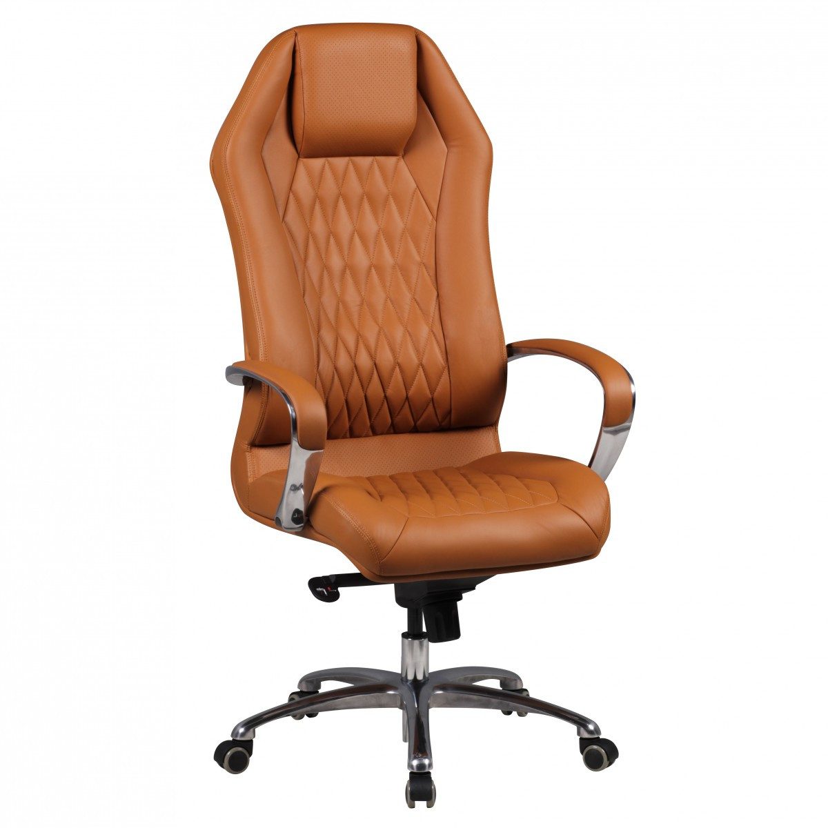 furnicato Bürostuhl Chefsessel Leder 126-136x70x70 cm Caramel (1 St), Arbeitsstuhl mit Multiblockwippmechanik und Lendenwirbelstütze