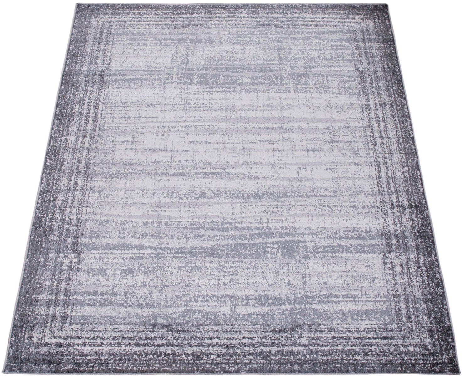 Paco Home Teppich Catania 842, rechteckig, Höhe: 13 mm, Kurzflor, meliert, modernes Design, mit Bordüre