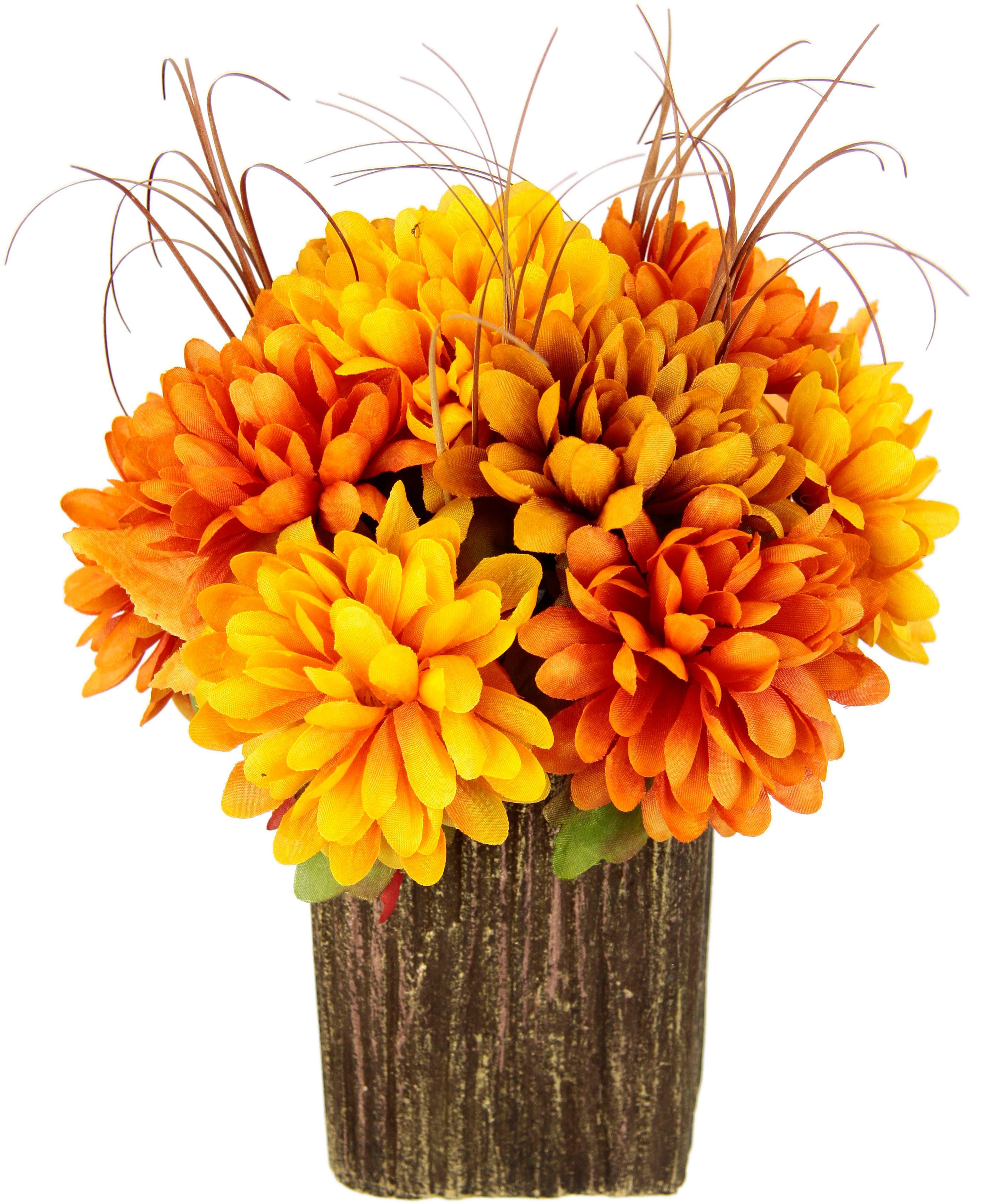 Chrysantheme, im 27 Blumen Topf Kunstpflanze I.GE.A., Herbstgesteck Chrysanthemen Kunstblume cm, Herbstliche Höhe