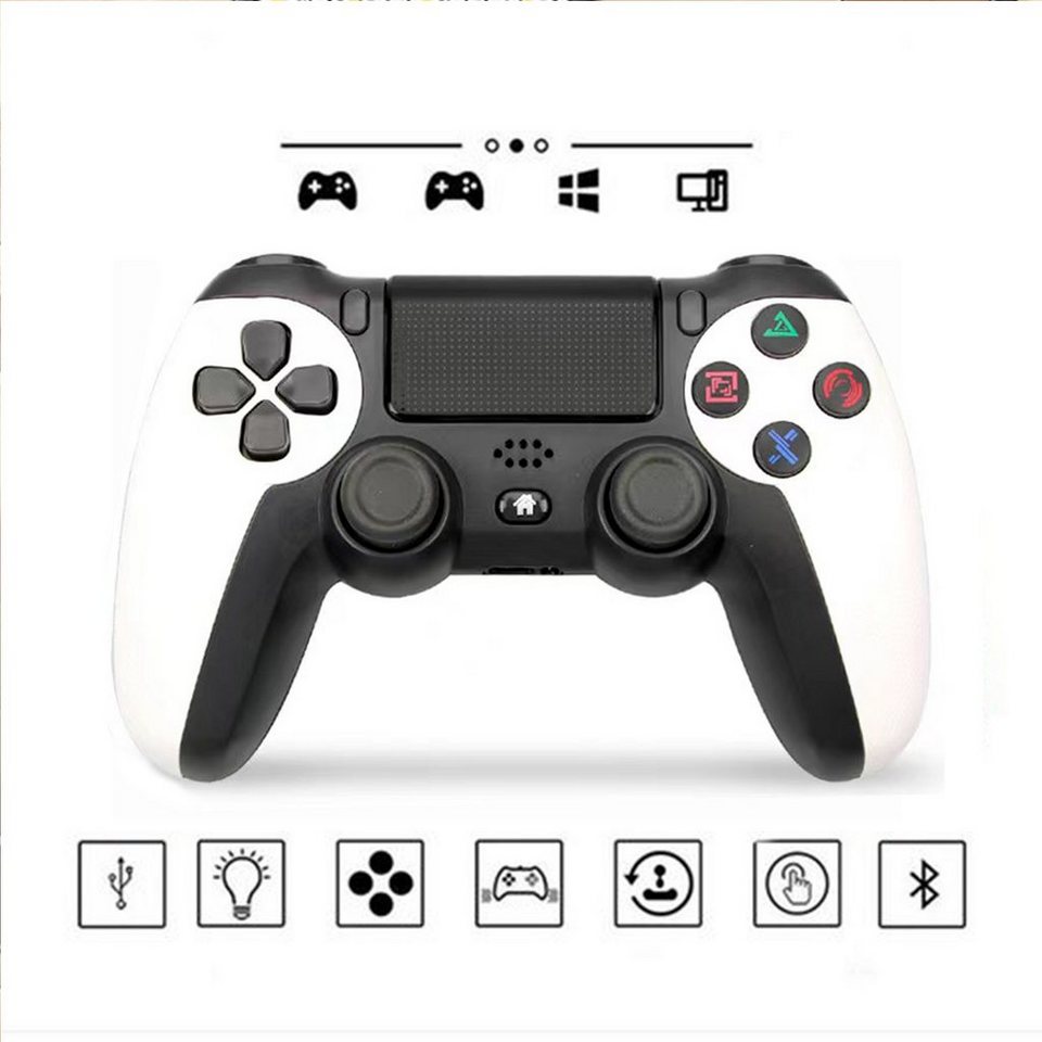 Tadow Gamepad,Bluetooth Gamepad,Wireless Controller für PS4,600mAh,Weiß PlayStation  4-Controller