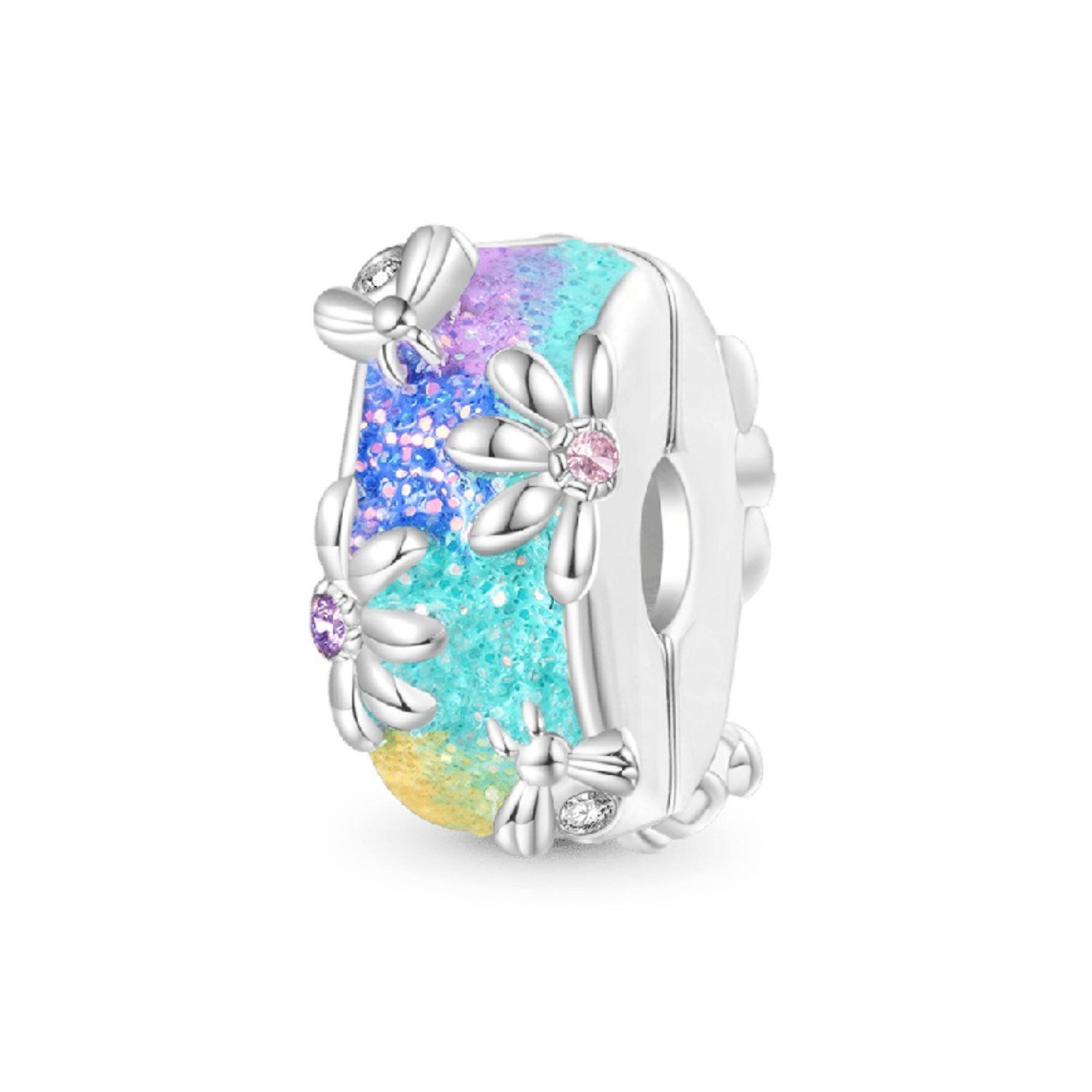 Bead Gnoce Clip Gänseblümchen HSC086 Silber