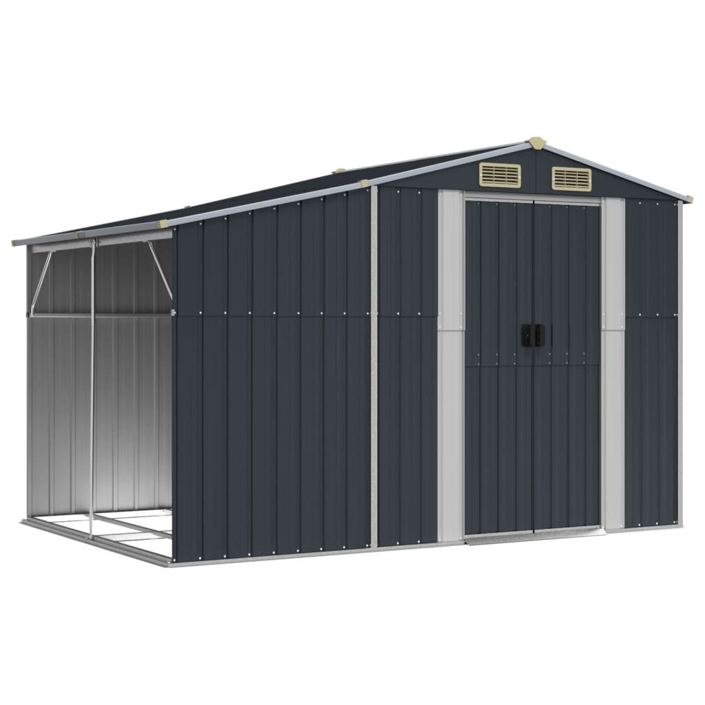 vidaXL Gerätehaus, Gartenhaus Anthrazit 277x192,5x179 cm Verzinkter Stahl