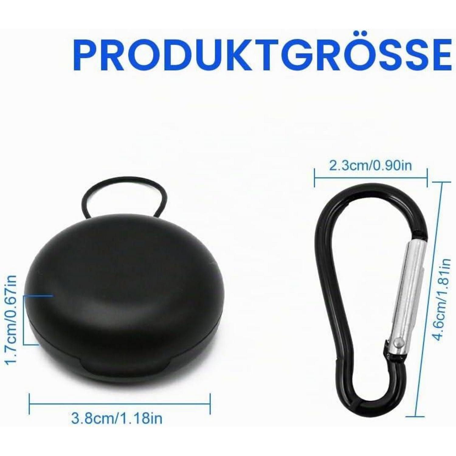 LuxusKollektion Gehörschutzstöpsel Ohrstöpsel Etui mit Karabiner Schwarz