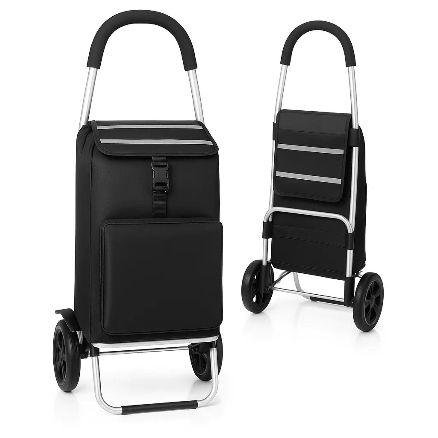 Einkaufstrolley 2-in-1 Einkaufswagen klappbar auch als Sackkarre nutzbar 56L Volumen