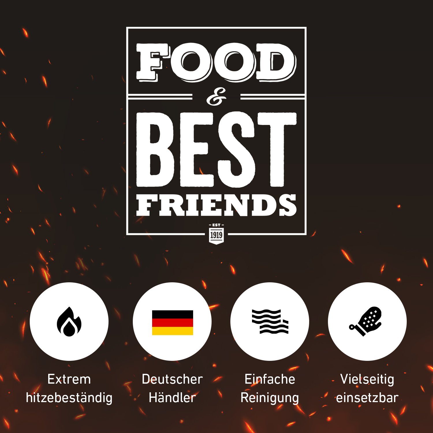 Food Feuerkorb Hitzeschutz Friends Barbecue für Ofenhandschuhe, Grillhandschuhe & Grill Paar), Ofen Best (1-tlg., 1 Aramid,