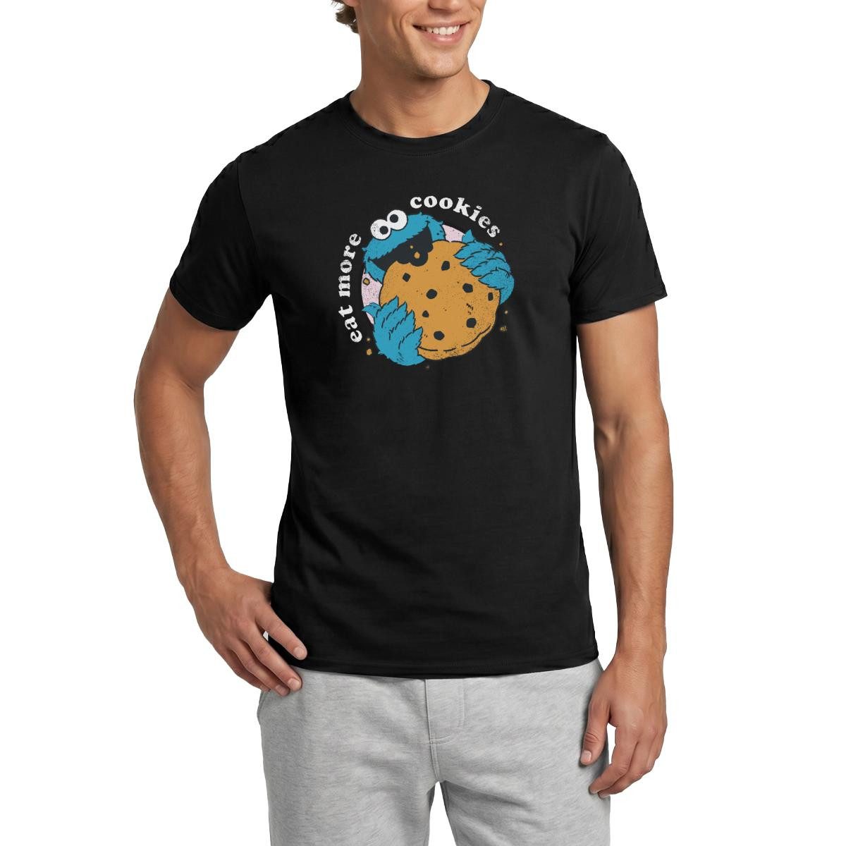 T-Shirt Sesamstraße Krümelmonster Eat More Cookies Männer T-Shirt