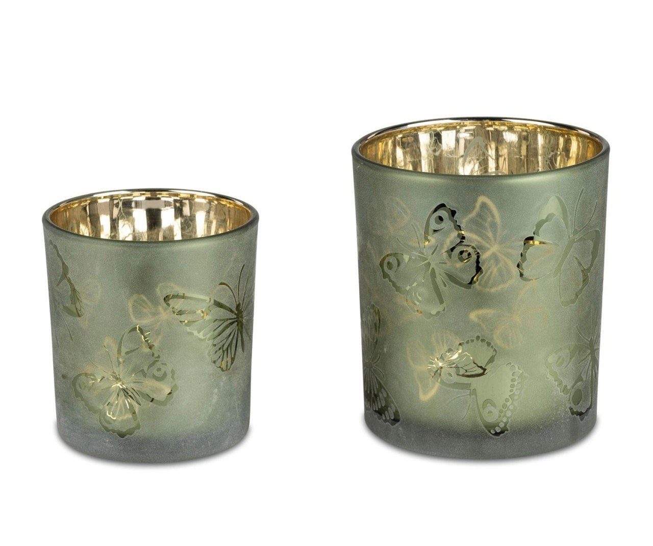 Teelichthalter, formano Glas H:10cm D:7cm Grün