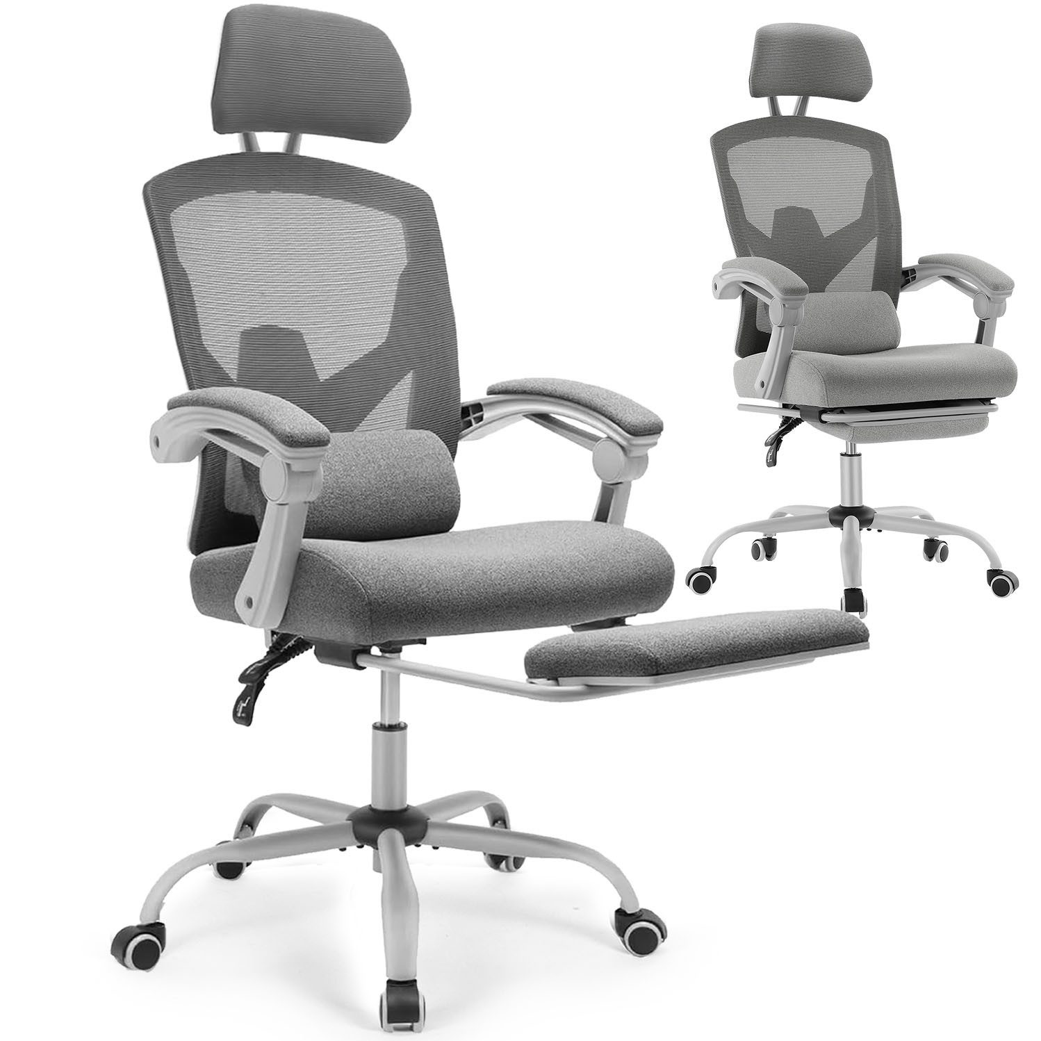 Refined Living Bürostuhl Chefsessel Bürostuhl Ergonomisch Verstellbare Kopf günstig online kaufen