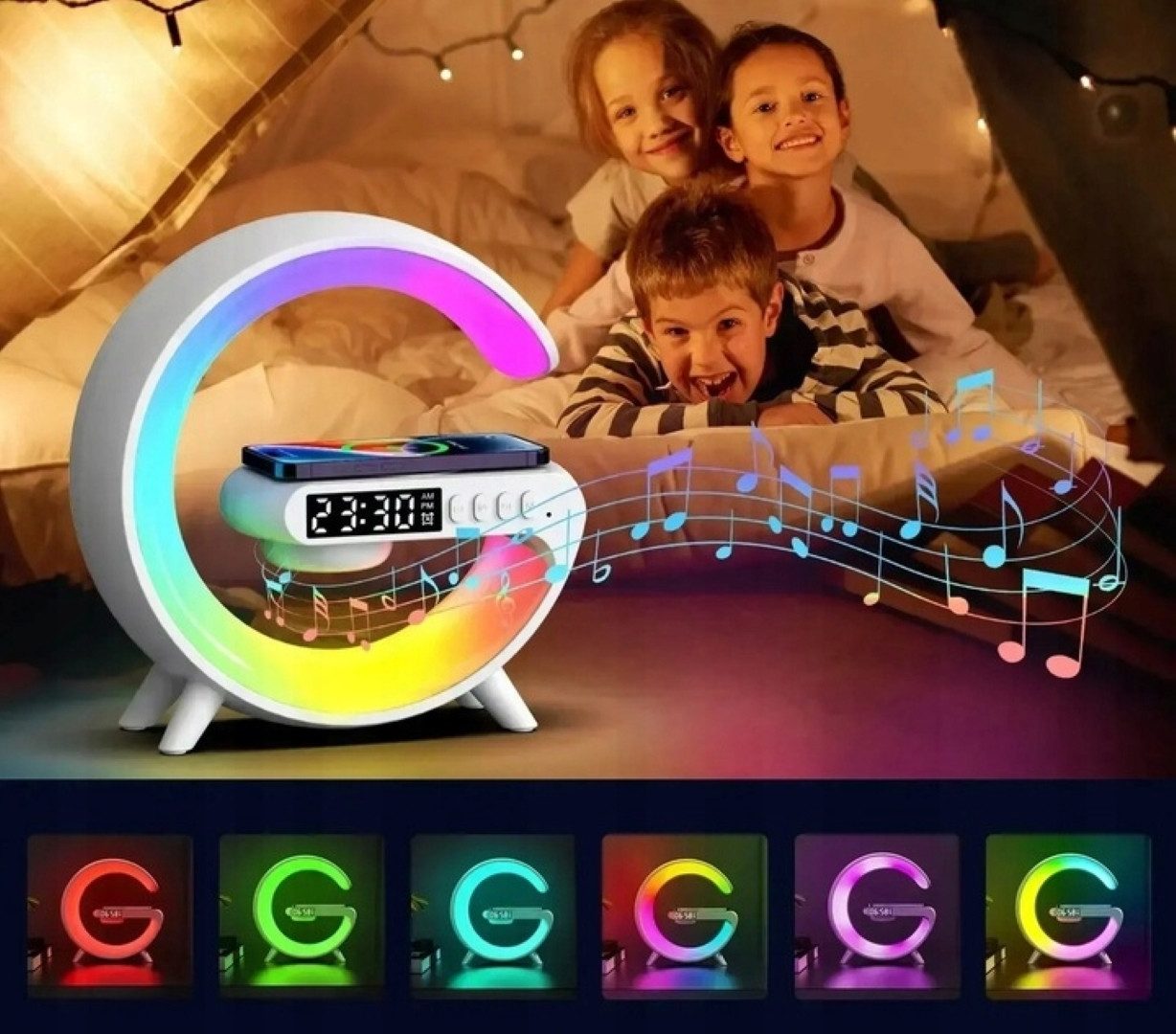 LA CUTE Radiowecker LED-Nachtlampe mit kabellosem günstig online kaufen