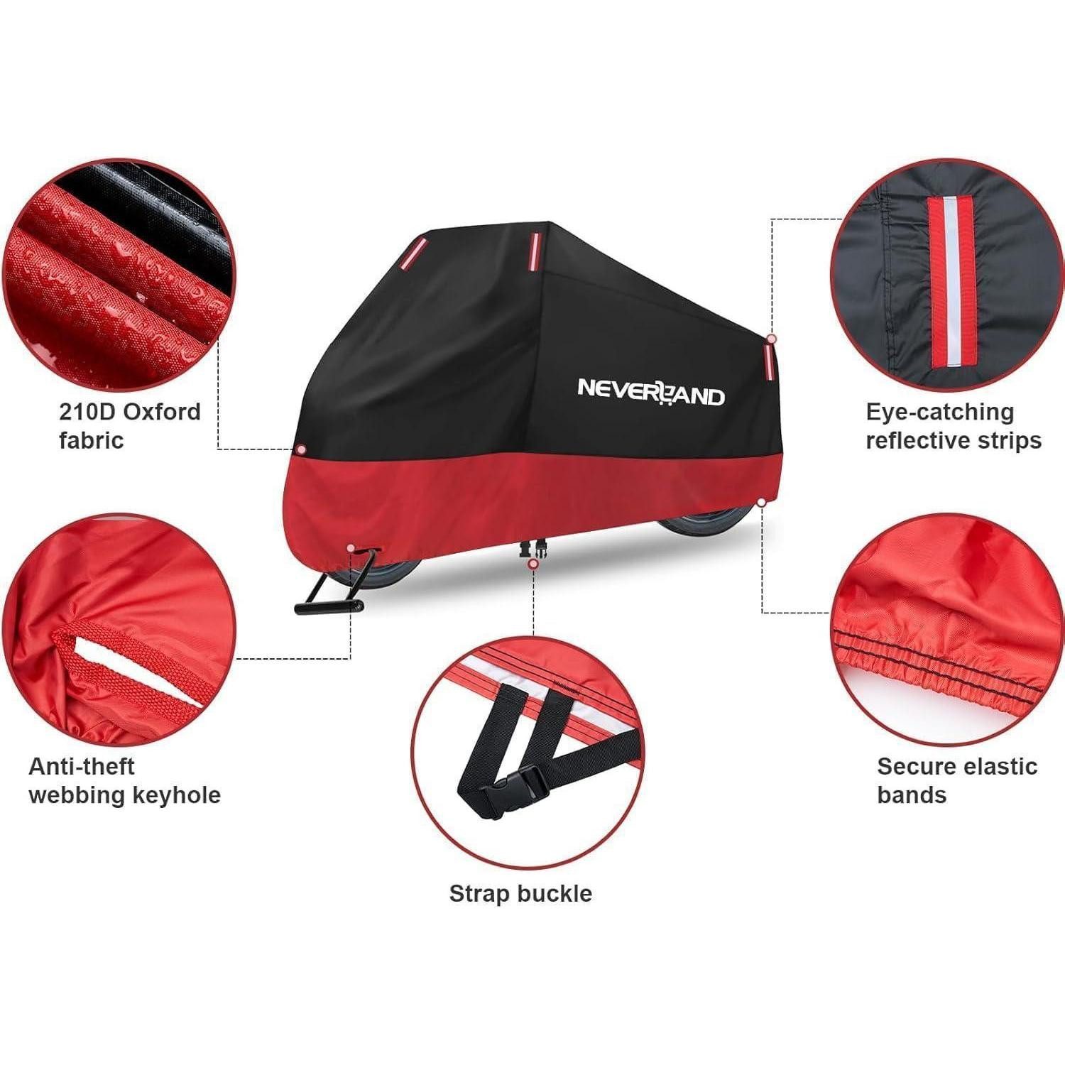 LuxusKollektion Schutzplane Motorrad Abdeckplane wasserdicht winterfest 210D 220 * 95 * 110cm – Bild 2 von 5