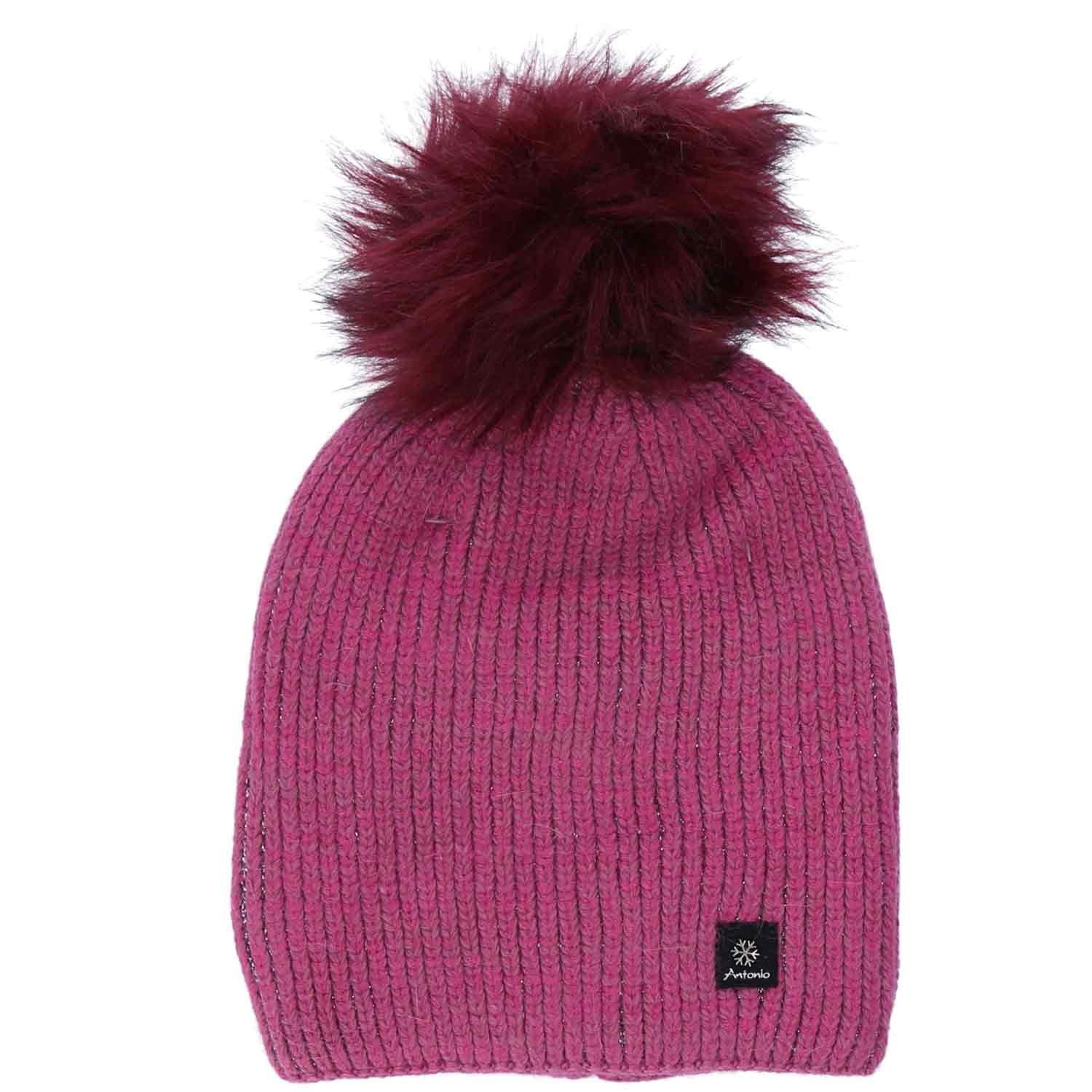 Strickmütze Antonio Damen Winter Strick Mütze berry günstig online kaufen