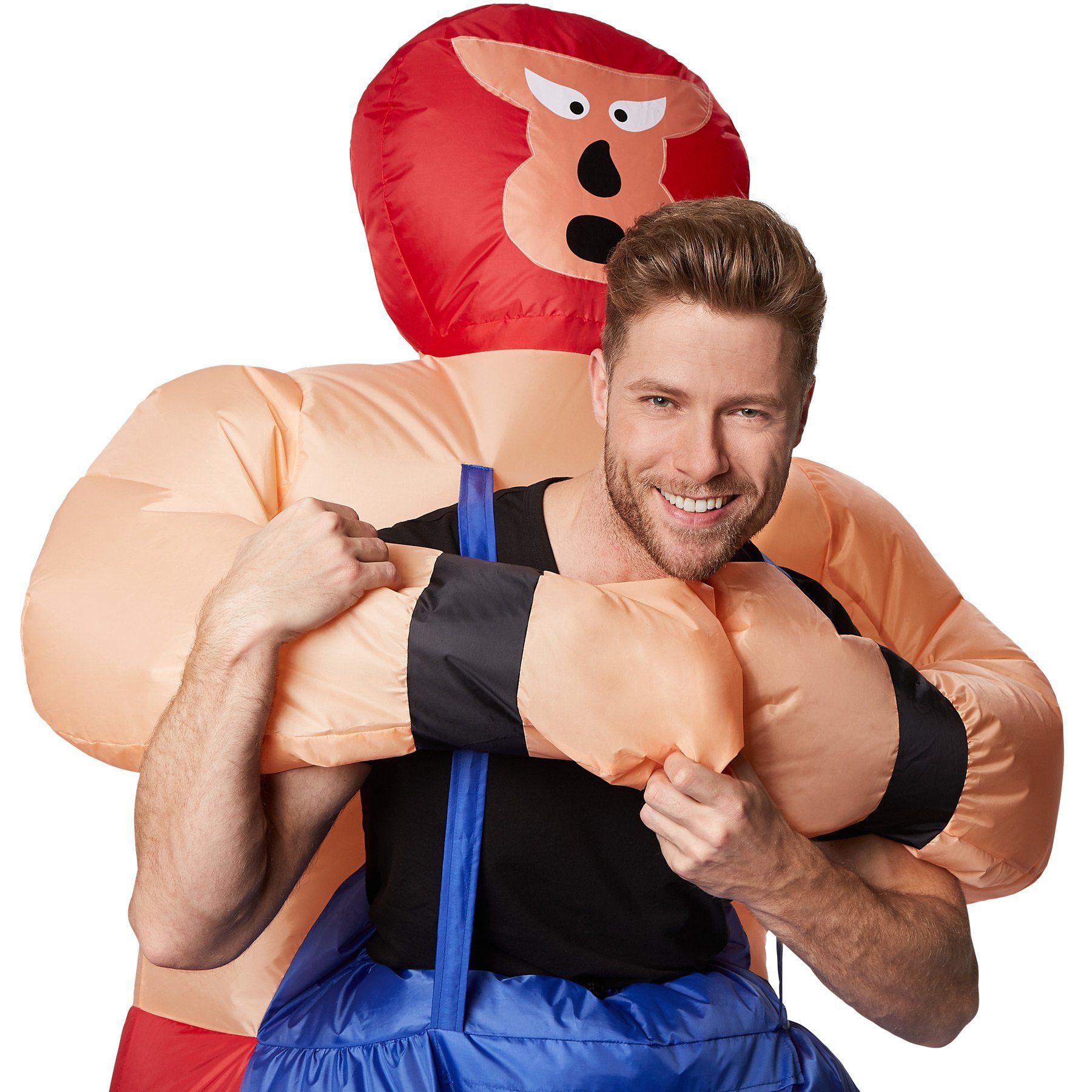 dressforfun Kostüm Selbstaufblasbares Aufsitzkostüm Wrestler, Batteriebetrieben, innerhalb von Sekunden aufgeblasen