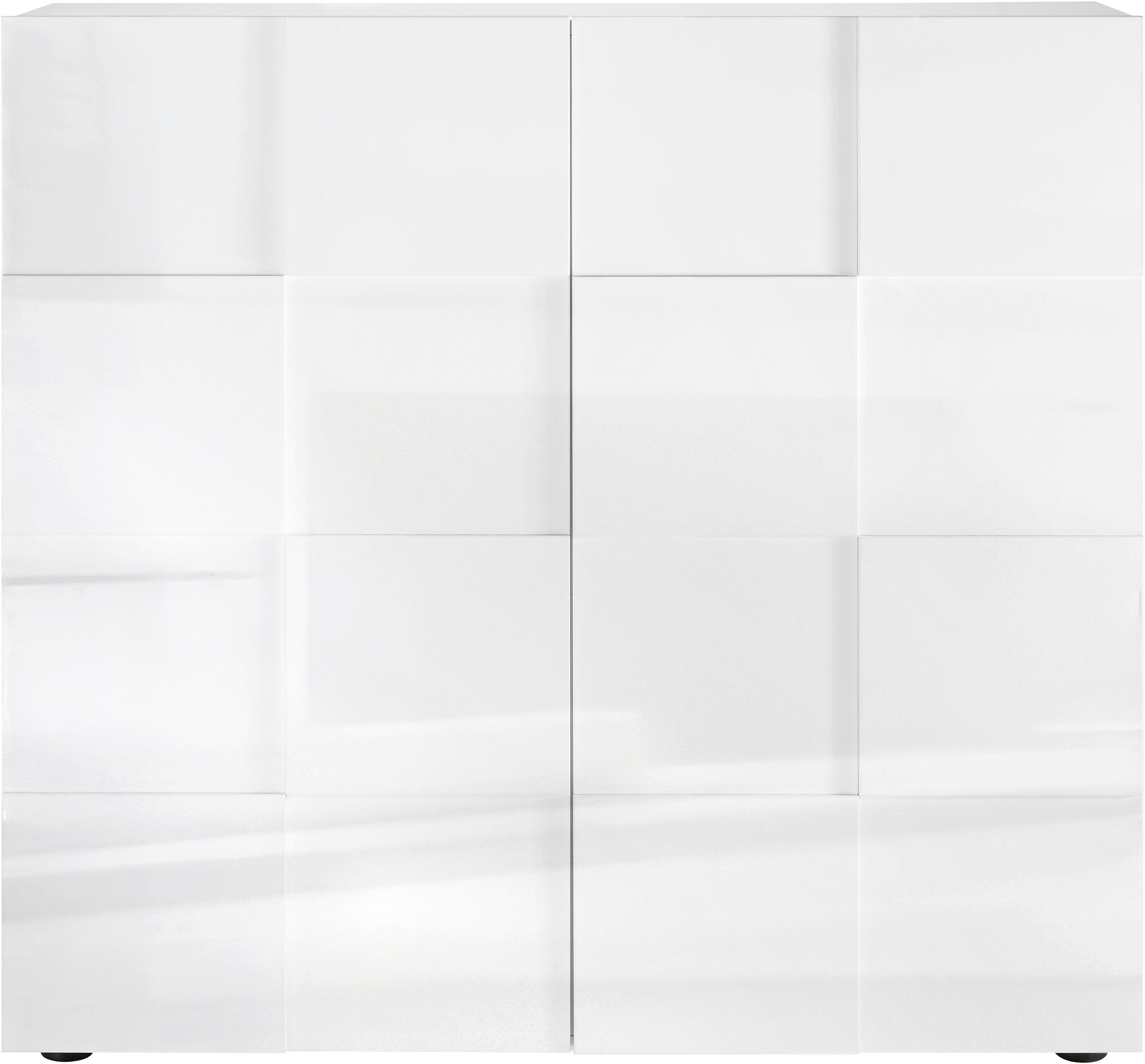 Home affaire Highboard Dama Höhe 111 cm, Breite 121 cm, Kommode 2 Türen, Hochkommode, Front in 3D-Optik, viel Stauraum, verschiedene Farben