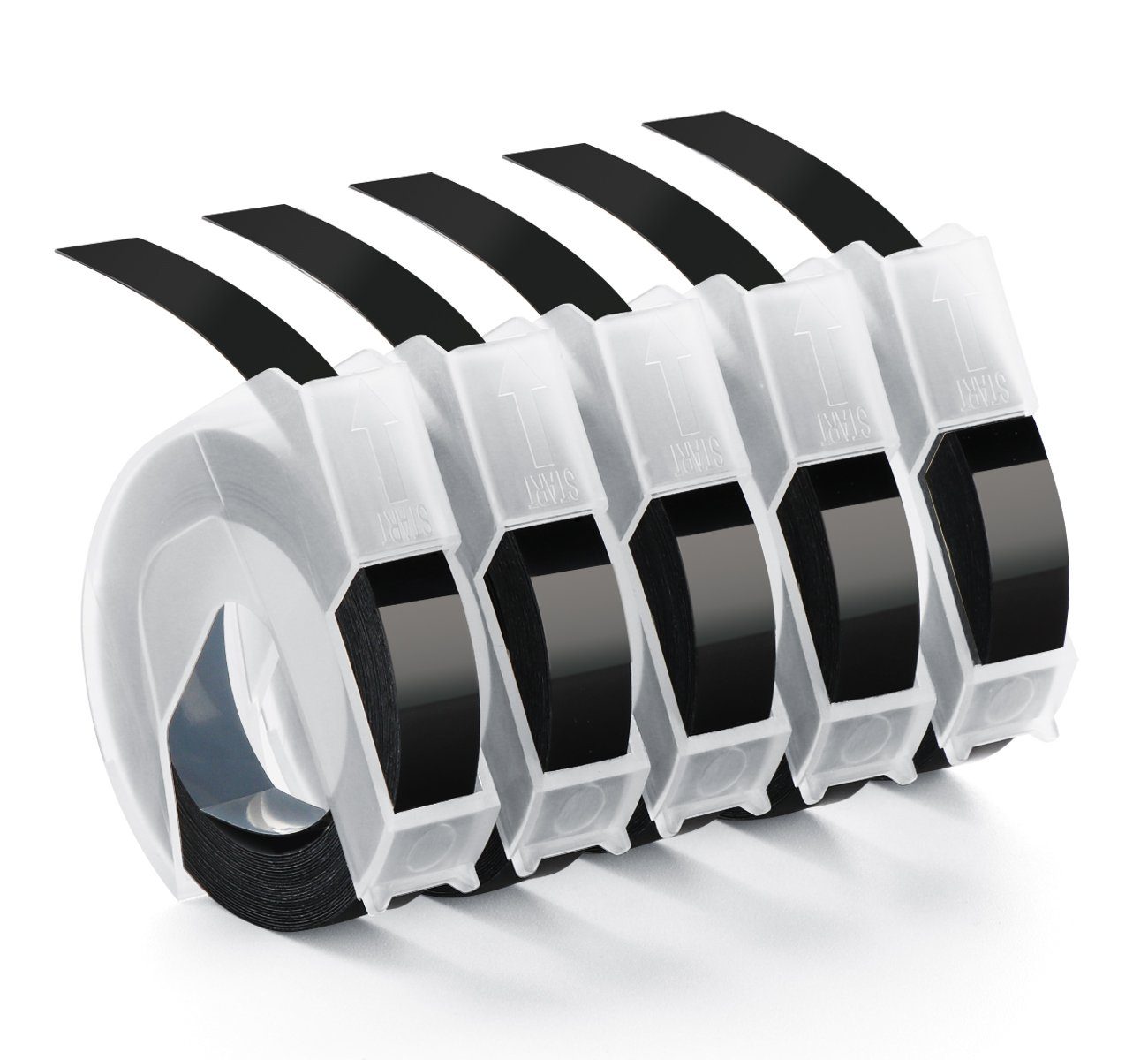 9mm, Etikettenprägegerät und Prägeband Dymo Schwarz Omega Prägegeräte Prägebändern, für Kompatible Beschriftungsband Langlebige Homewit 3D Kunststoff Junior