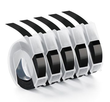 Homewit Beschriftungsband 3D Kompatible Prägeband 9mm, Langlebige Kunststoff Prägebändern, für Prägegeräte Dymo Junior und Omega Etikettenprägegerät
