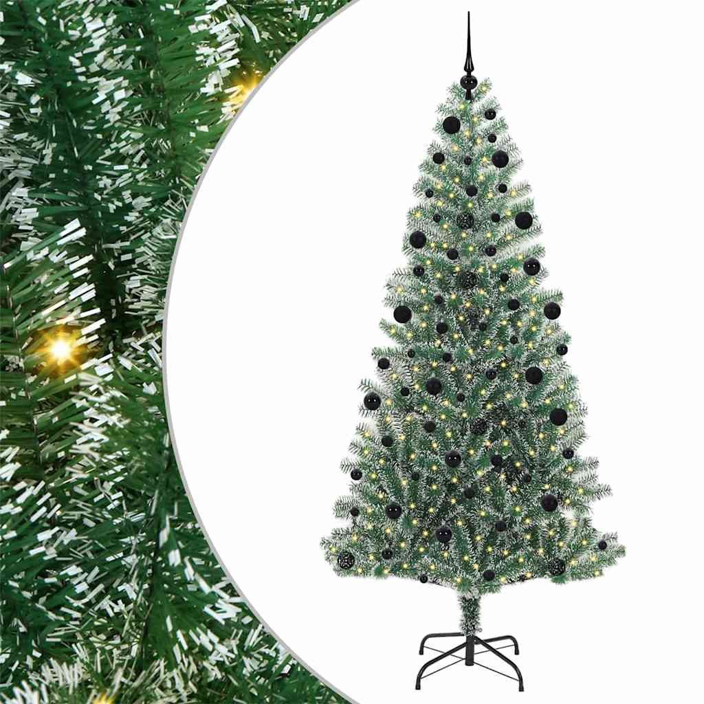 vidaXL Christbaumschmuck Künstlicher Weihnachtsbaum beschneit mit LED Licht 210 cm (1-tlg)