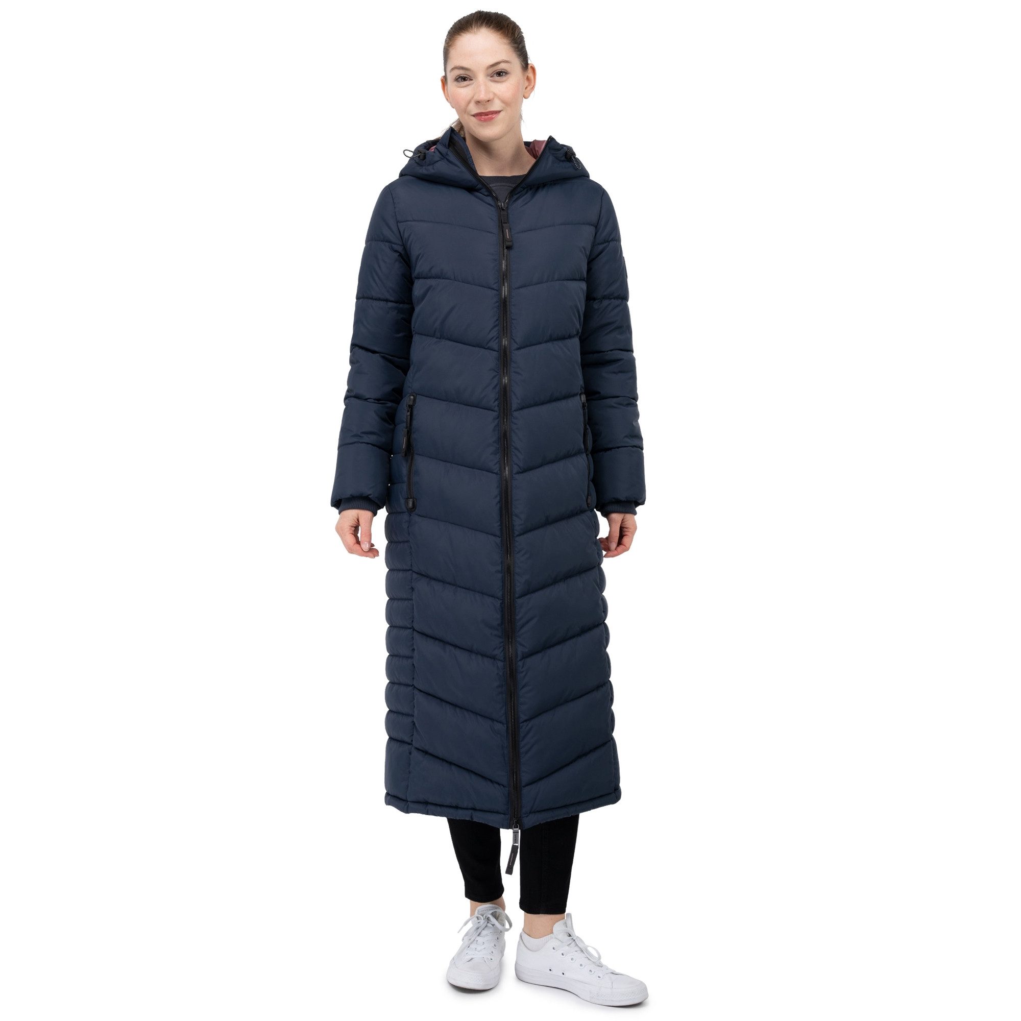 SUBLEVEL Steppjacke Damen Mantel mit Kapuze extra lange Winter Jacke Parka günstig online kaufen