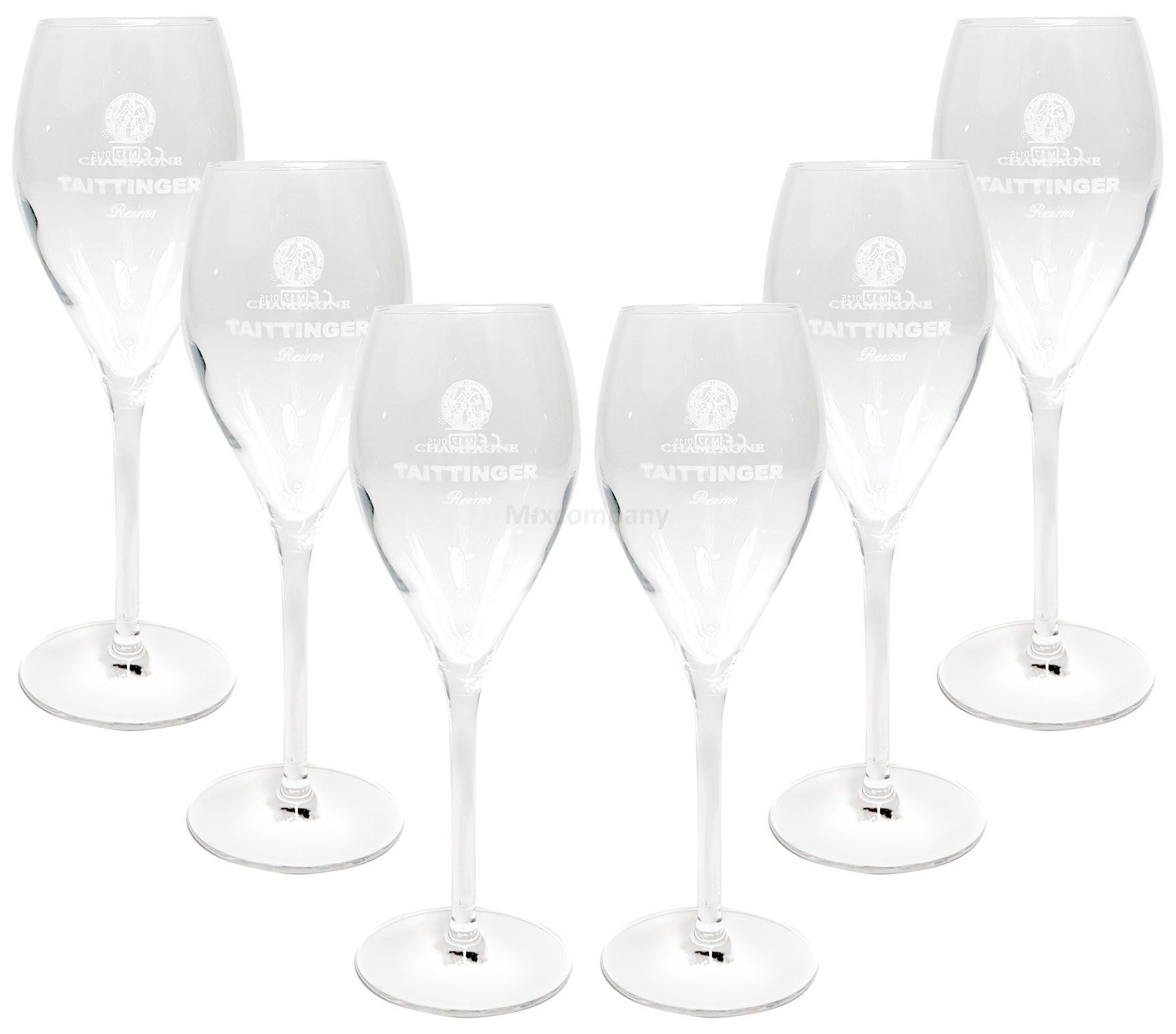 CHAMP Gläser-Set Taittinger Champagner Sekt Glas Gläser-Set - 6x Gläser 10cl geeicht