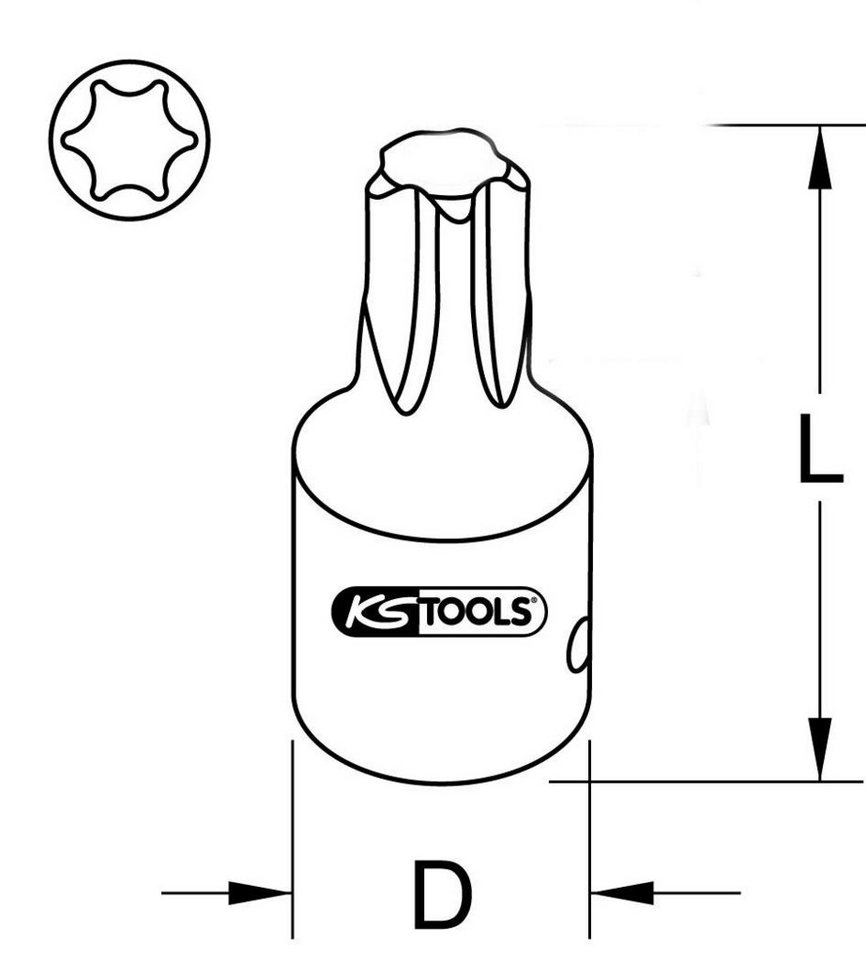 Thumbnail - KS Tools Stecknuss 1/2" Kraft-Bit-Stecknuss Torx, kurz, T70