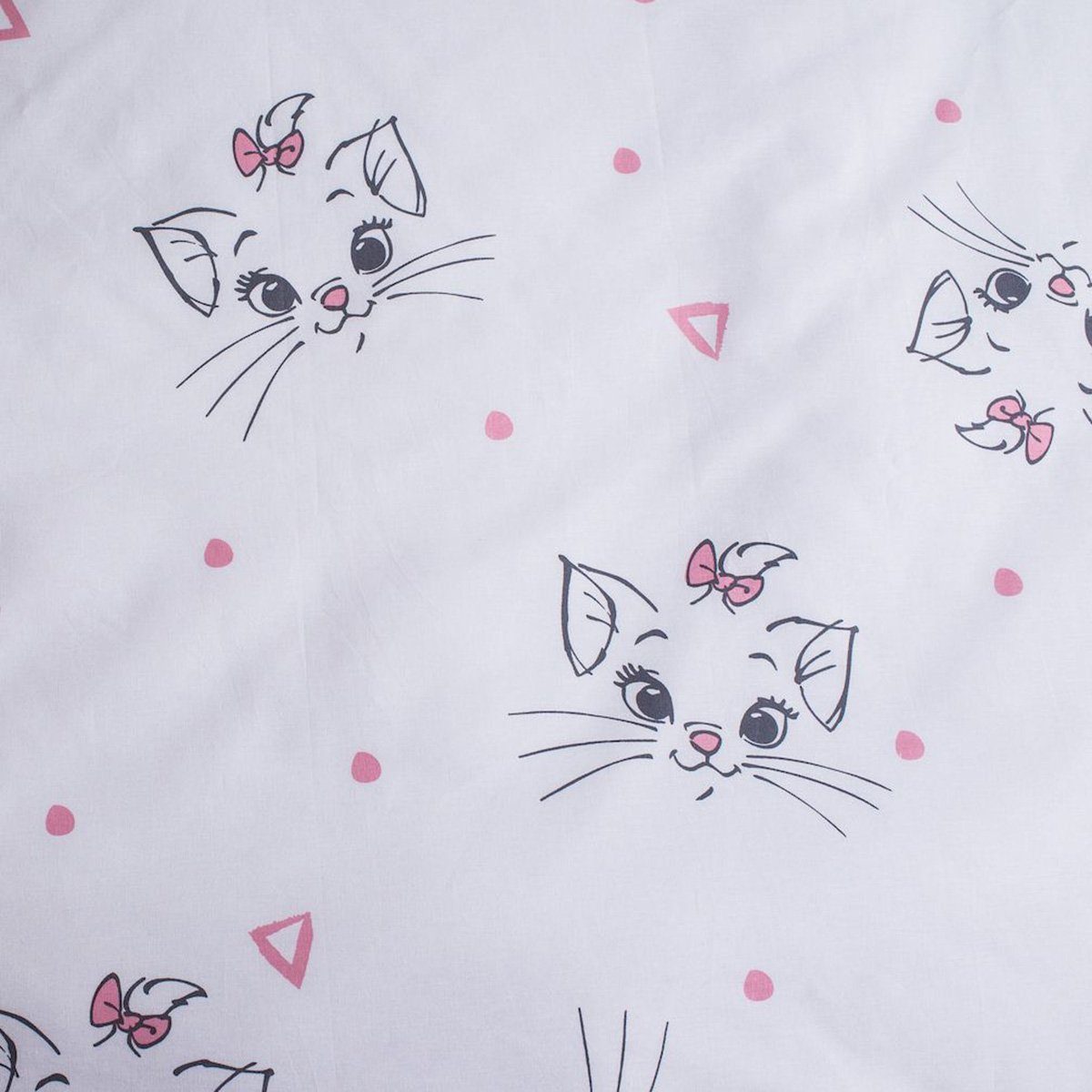 Disney Kinderbettwäsche Disney Marie Aristocats Babybettwäsche 100x135 + 40x60 cm, Baumwolle, Renforcé, 2 teilig, mit Reißverschluss