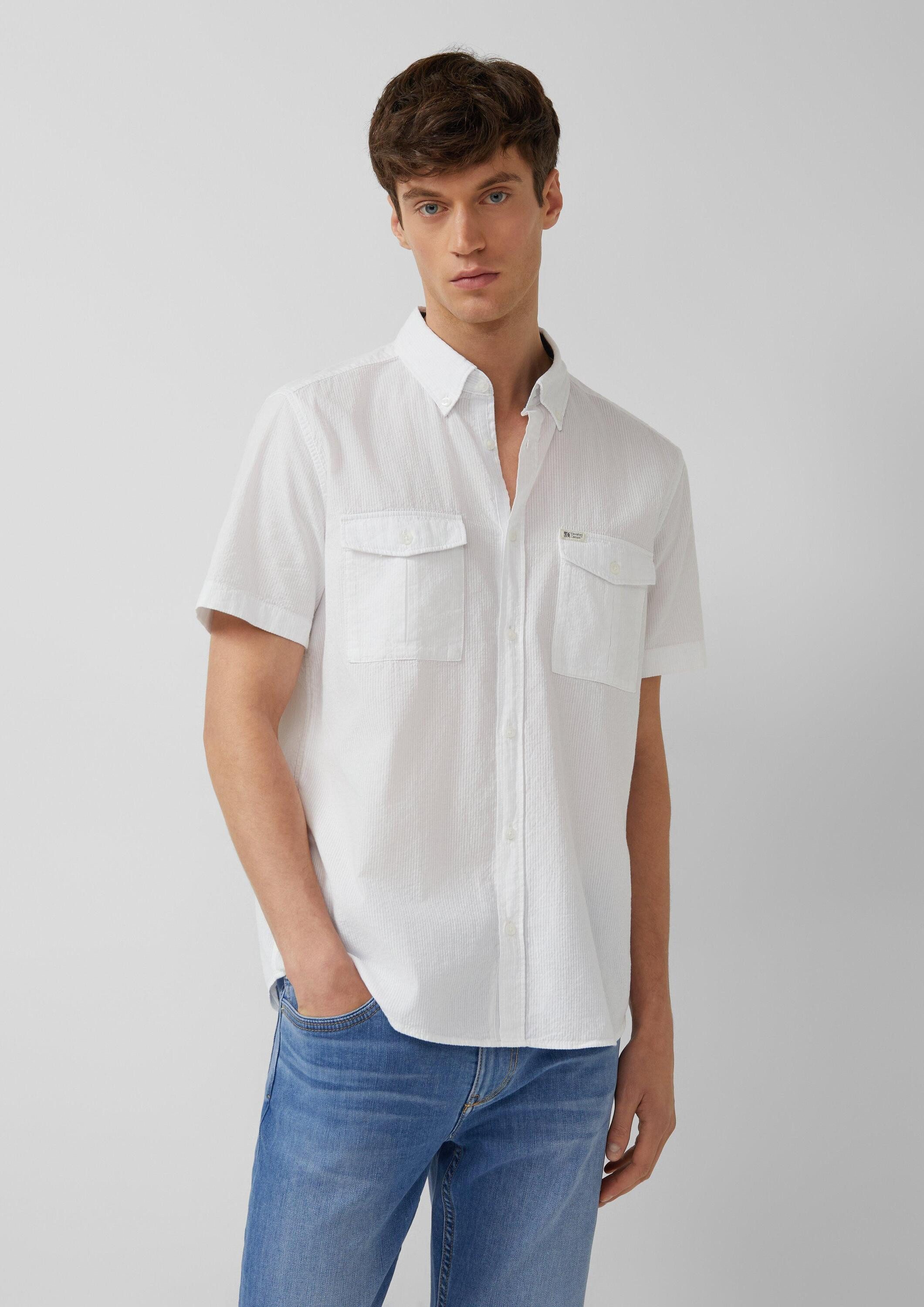 s.Oliver Kurzarmhemd Hemd Regular Fit: Strukturiertes Kurzarmhemd mit Brusttaschen