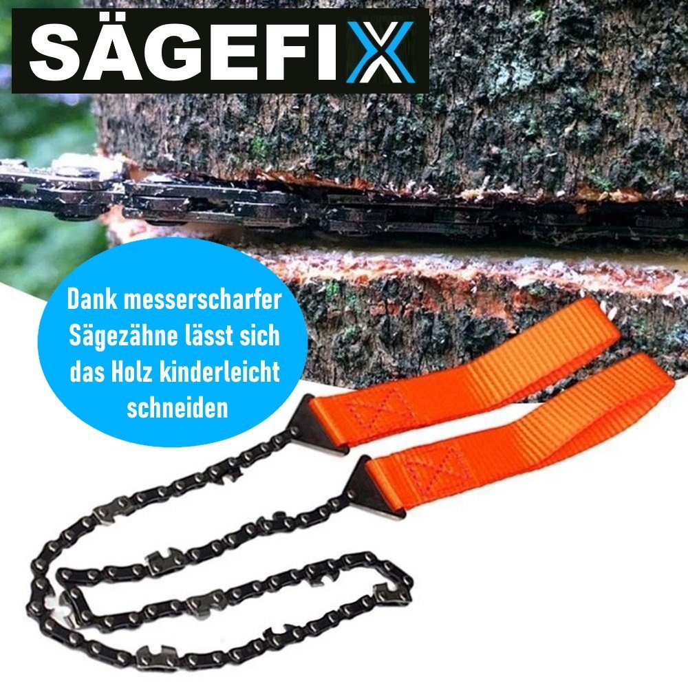 Hand Handsäge Kettensäge, Drahtsäge SCHARF Handkettensäge (inkl.Tasche) SÄGEFIX MAVURA Bandsäge Seilsäge Handsäge EXTREM Sägeseil