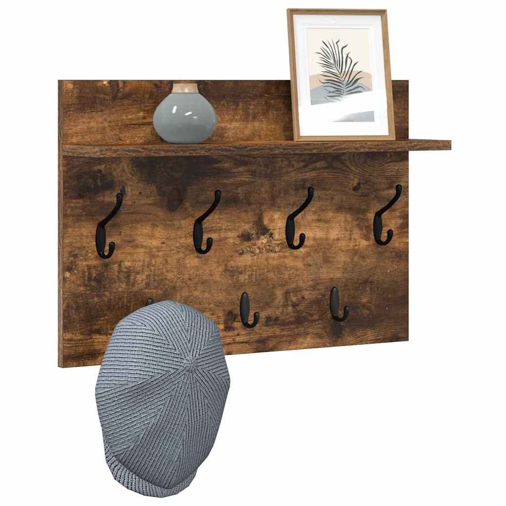 vidaXL Regal Wandmontierter Kleiderständer Räuchereiche 60 günstig online kaufen