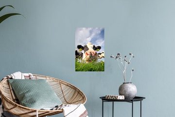 MuchoWow Wandsticker Kuh - Bauernhof - Gras - Tiere (1 St), Wandaufkleber, Wandtattoo, Selbstklebend, Wohnzimmer, Schlafzimmer