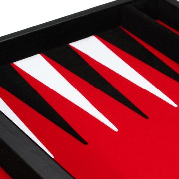 Philos Spiel, Backgammon medium rot-schwarz-weiß 1730