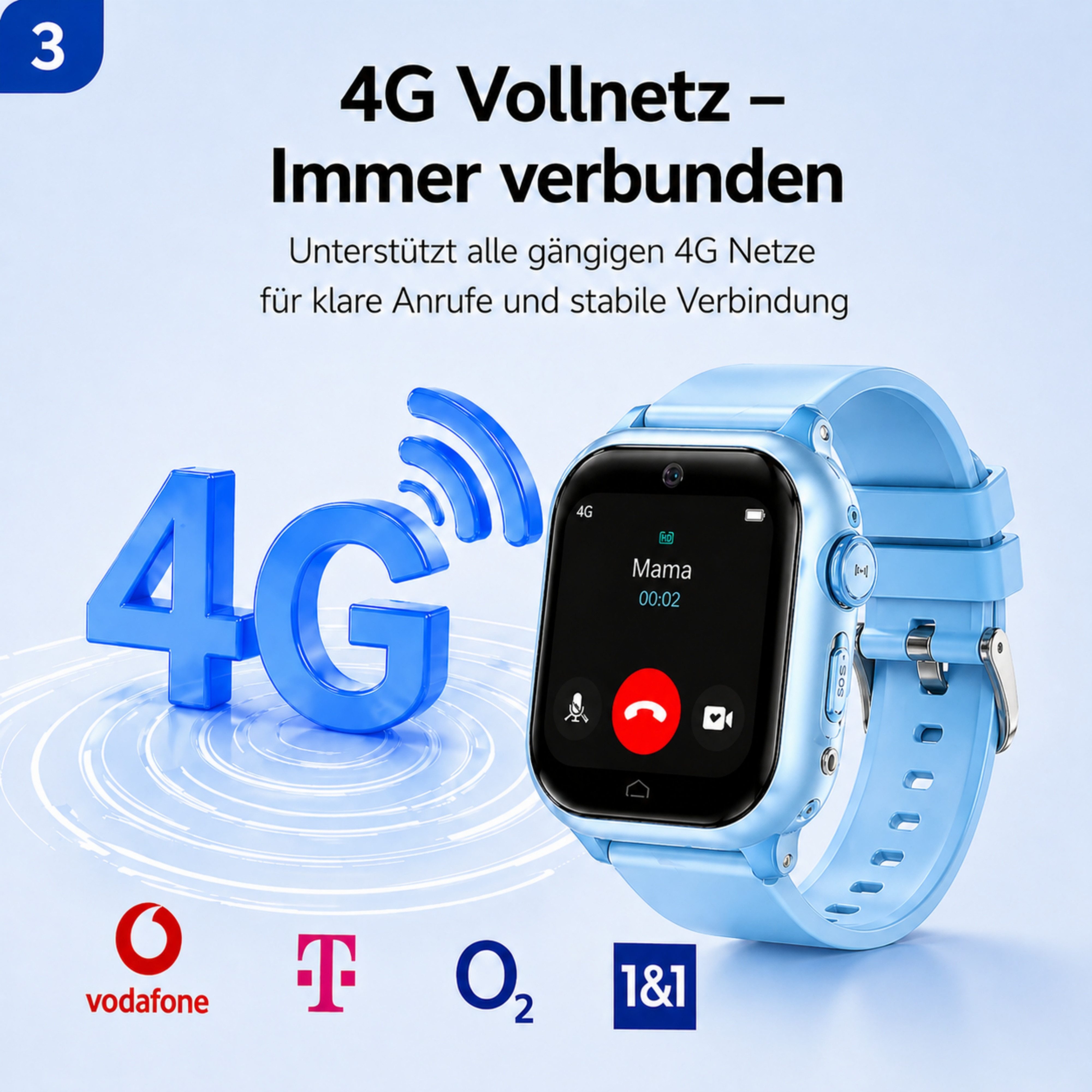ibettertec Kinderuhr 2026 Smartwatch Kinder mit GPS und 4G, Installierbare APP Smartwatch (Smartwatch cm) 1,83"", 8GB, GPS+LES+WiFi, 4G-LTE, IP67, SOS, Bluetoot – Bild 3 von 5