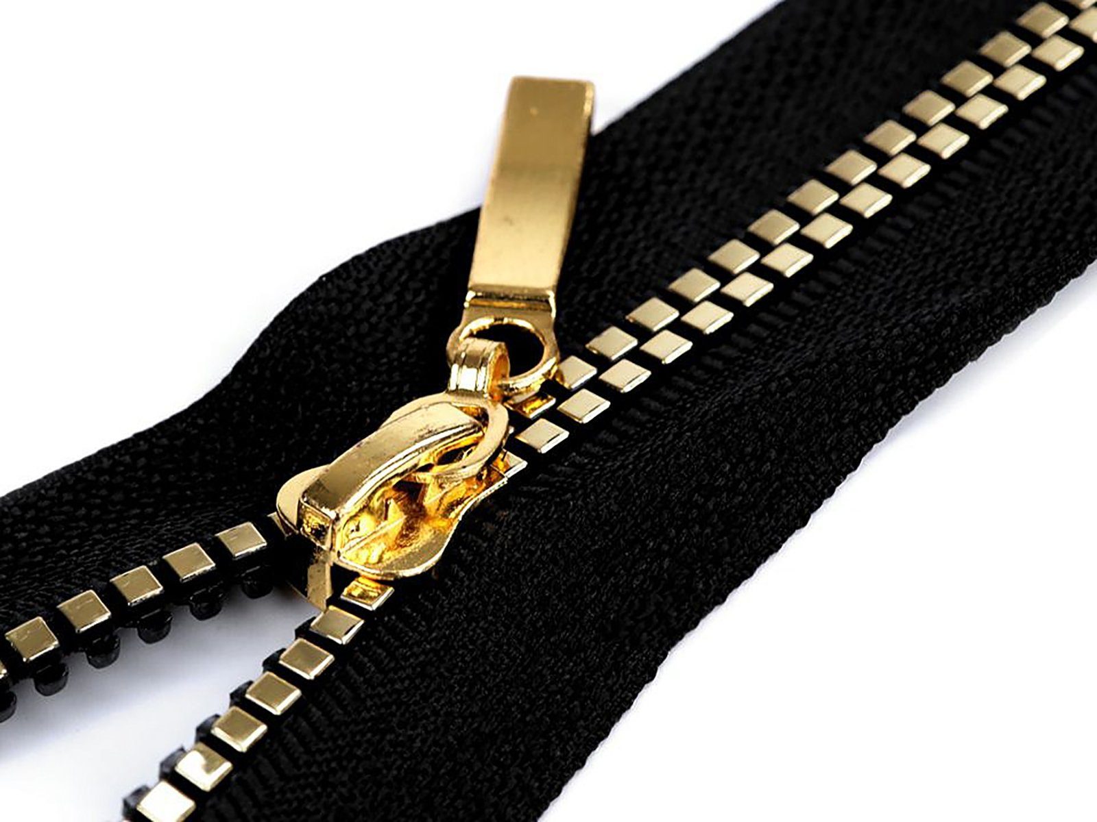 maDDma Reißverschluss 1 Profil-Reißverschluss 5mm Nonlock teilbar Würfel-Design, schwarz gold70cm