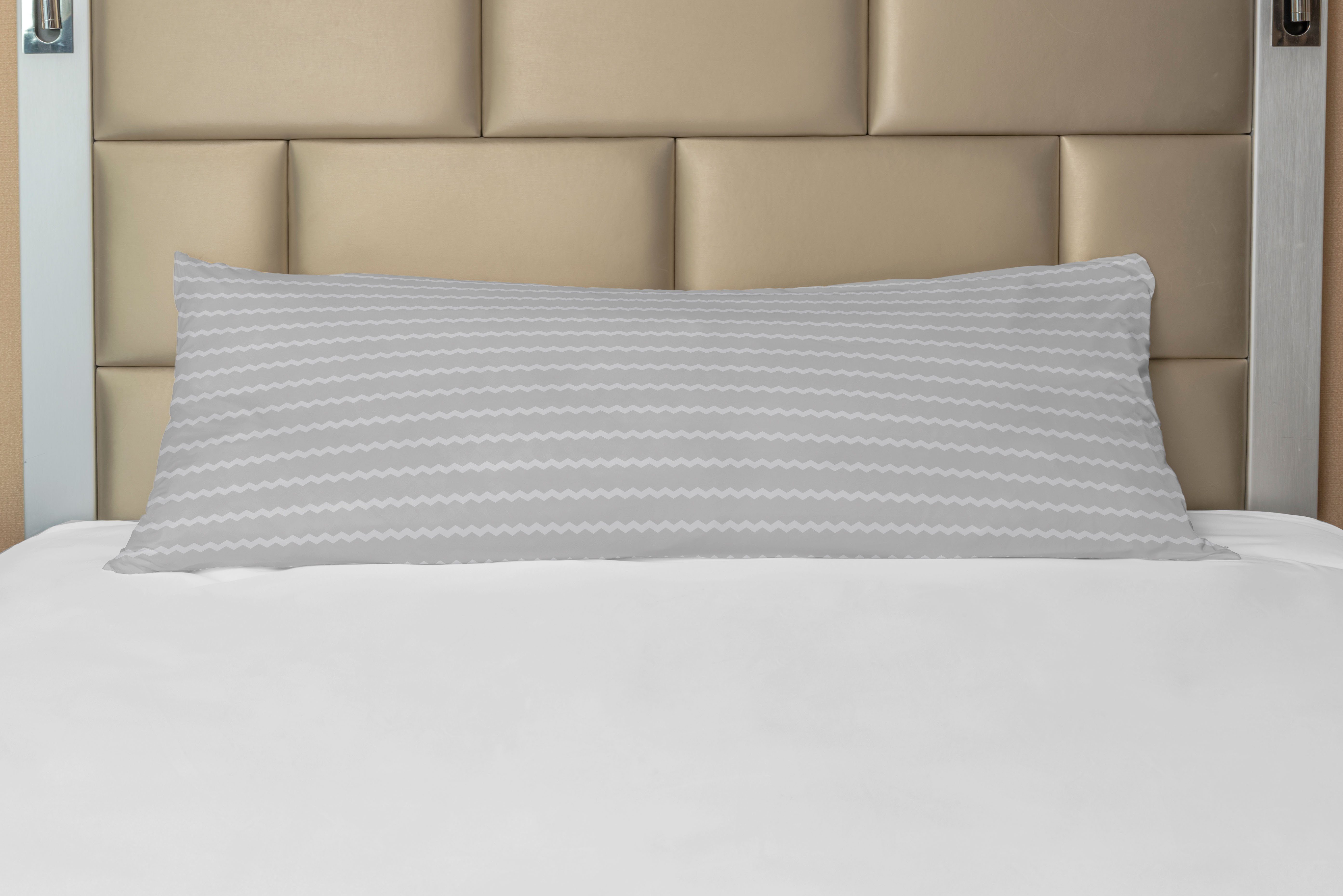 Abakuhaus, Geometrische Deko-Akzent Chevron Kissenbezug, grau Langer Streifen Kunst Seitenschläferkissenbezug