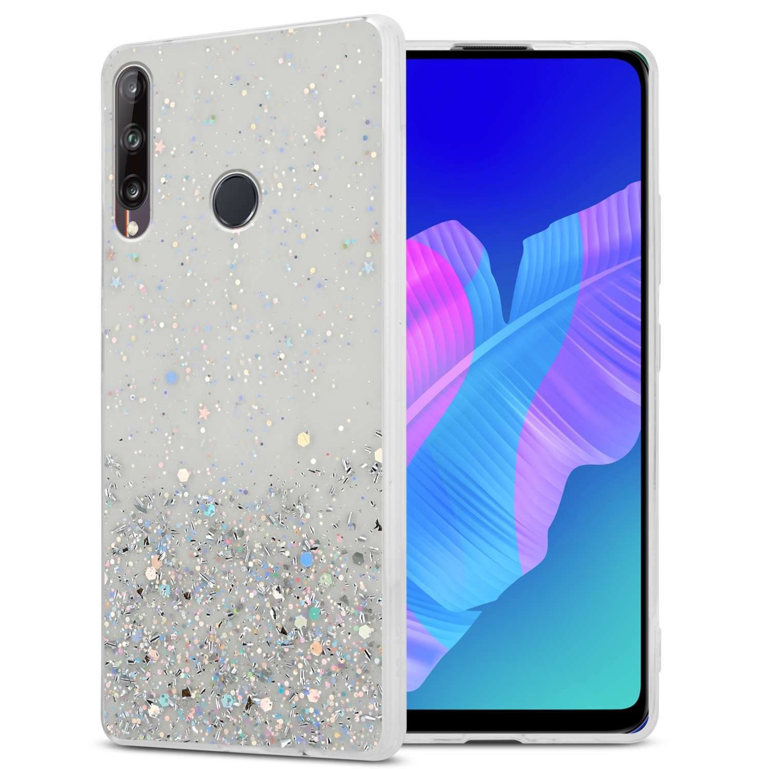 Cadorabo Handyhülle für Huawei P40 LITE E Hülle Huawei P40 LITE E, Flexible TPU Silikon Handy Schutzhülle - Hülle - mit Glitzer