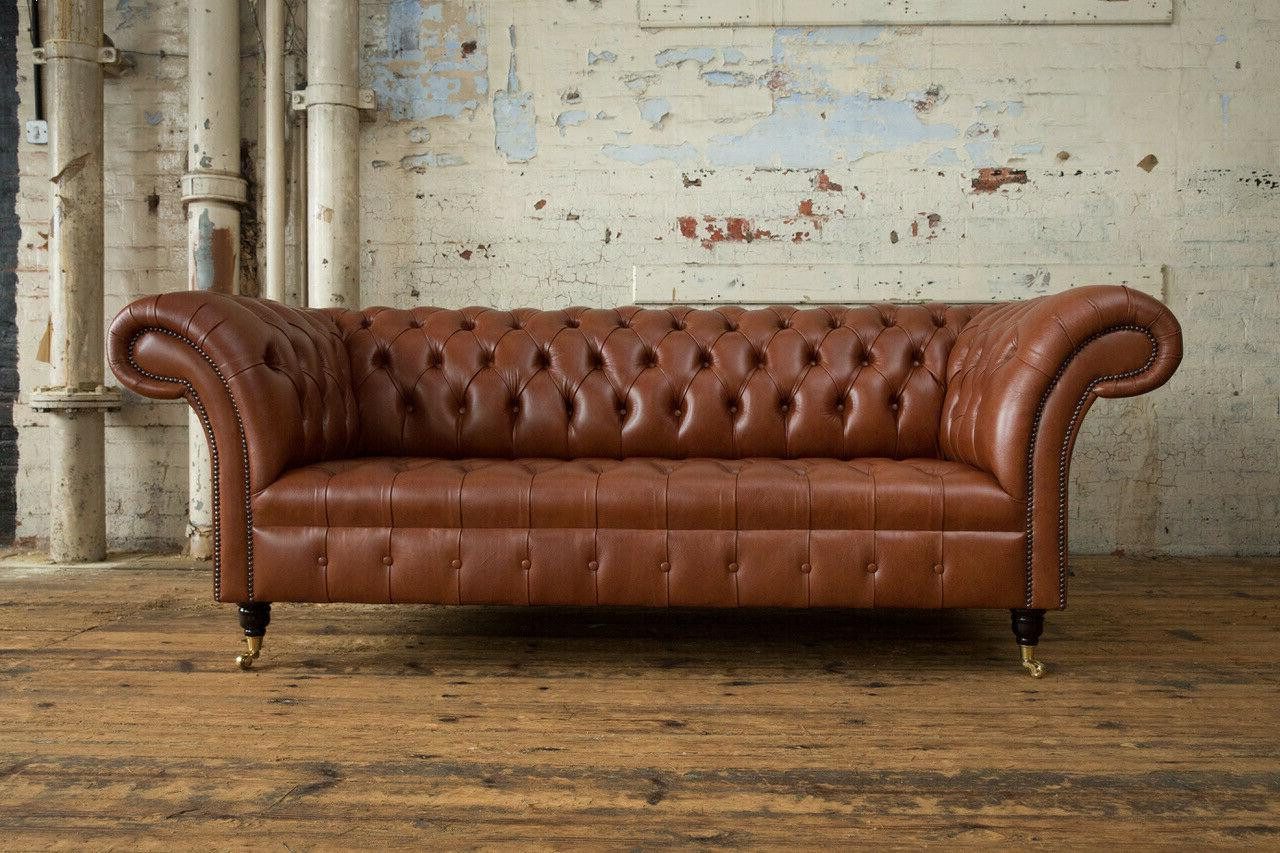 3-Sitzer Modernes dreisitziges Ledersofa für Büroeinrichtung, Länge 225 cm
