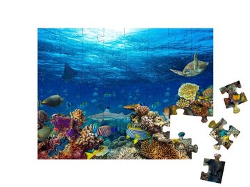 puzzleYOU Puzzle Blauer Ozean und bunte Unterwasserwelt, 48 Puzzleteile, puzzleYOU-Kollektionen Korallen