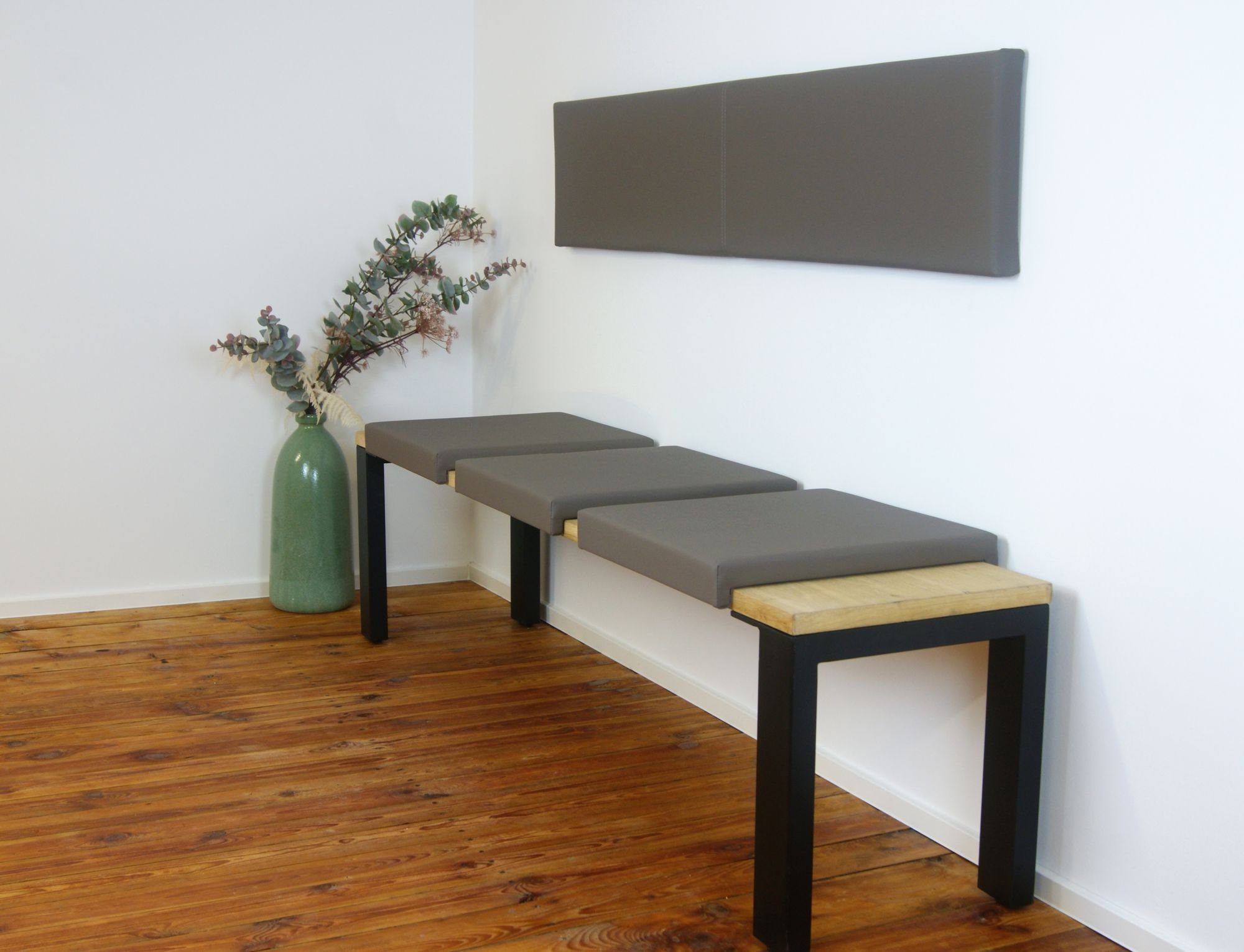 Lycce Bankauflage Klemmkissen Sitzkissen mit 2 Leisten, 37cm Klemmtiefe, Kunstleder, (1 St), hochwertiger Bezug in vielen Farben